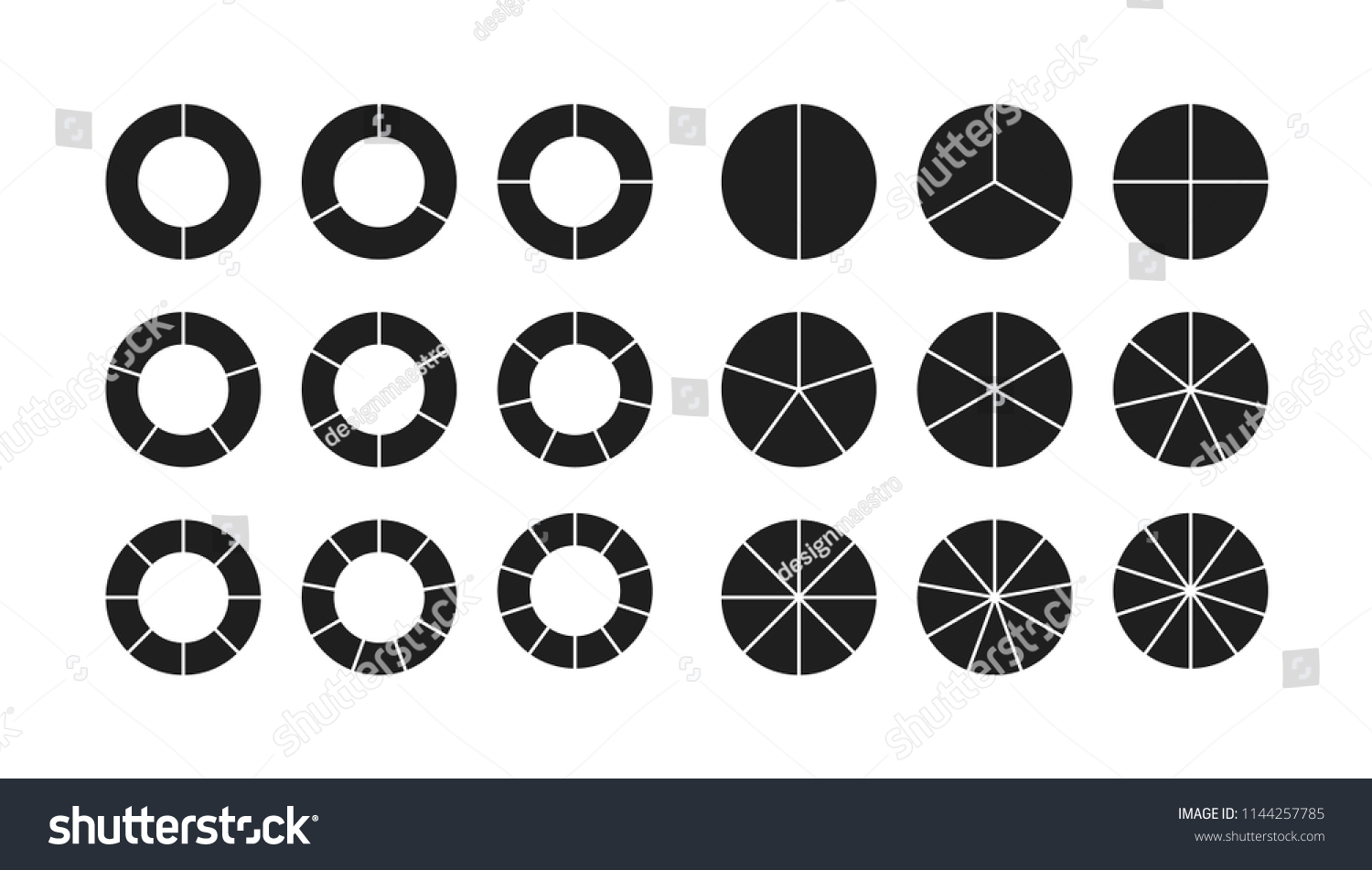 Circle Chart Section Segments Set Vector Stock Vector (Royalty Free ...