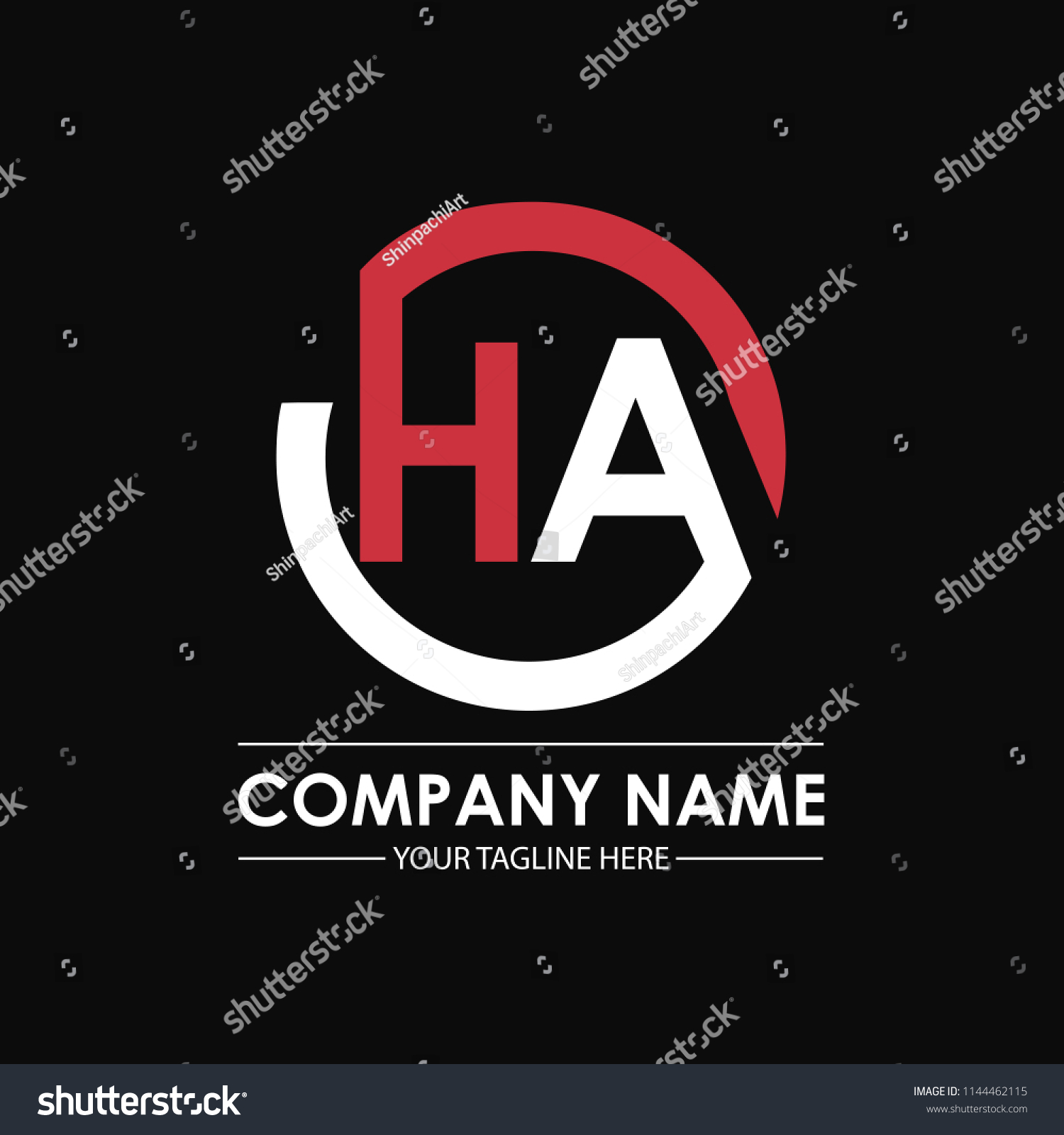 Ha Initial Circle Letters Logo Design Stock Vector (Royalty Free ...