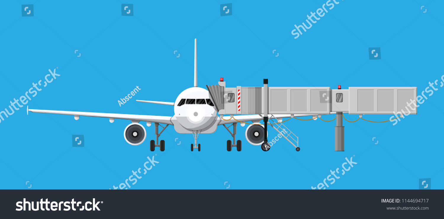 Airplane Front View Passenger Commercial Jet Stock Illustration ...