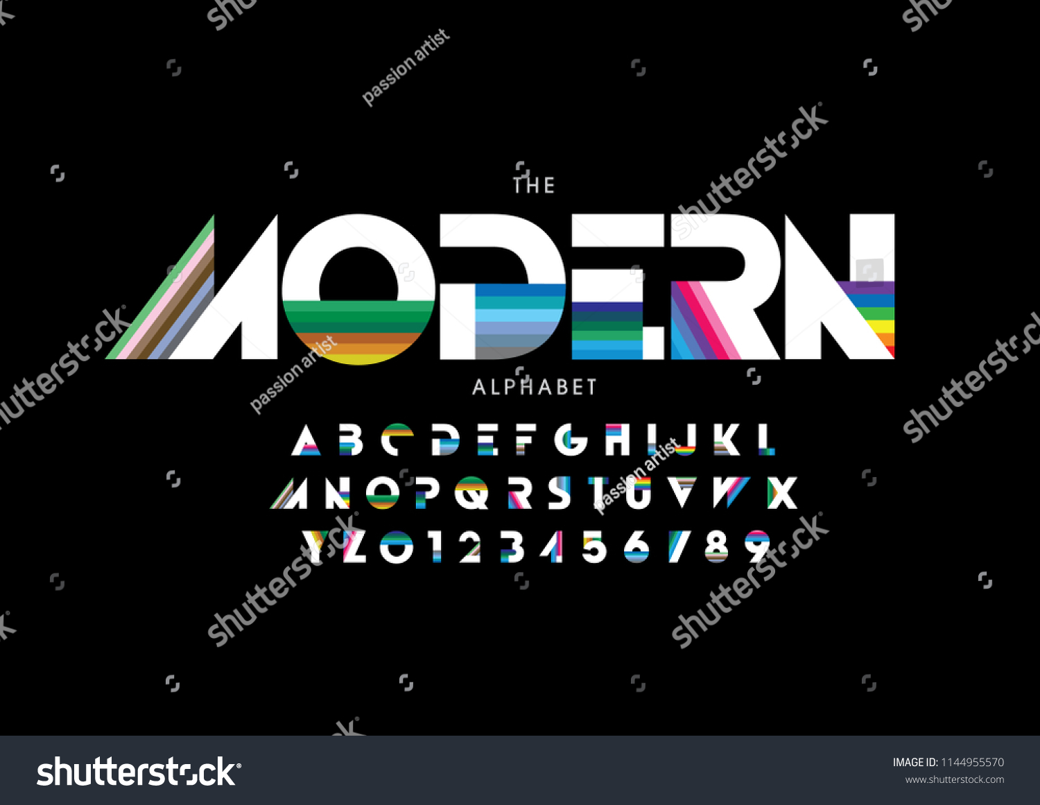 Vector Stylized Modern Font Alphabet Stock Vector (Royalty Free ...