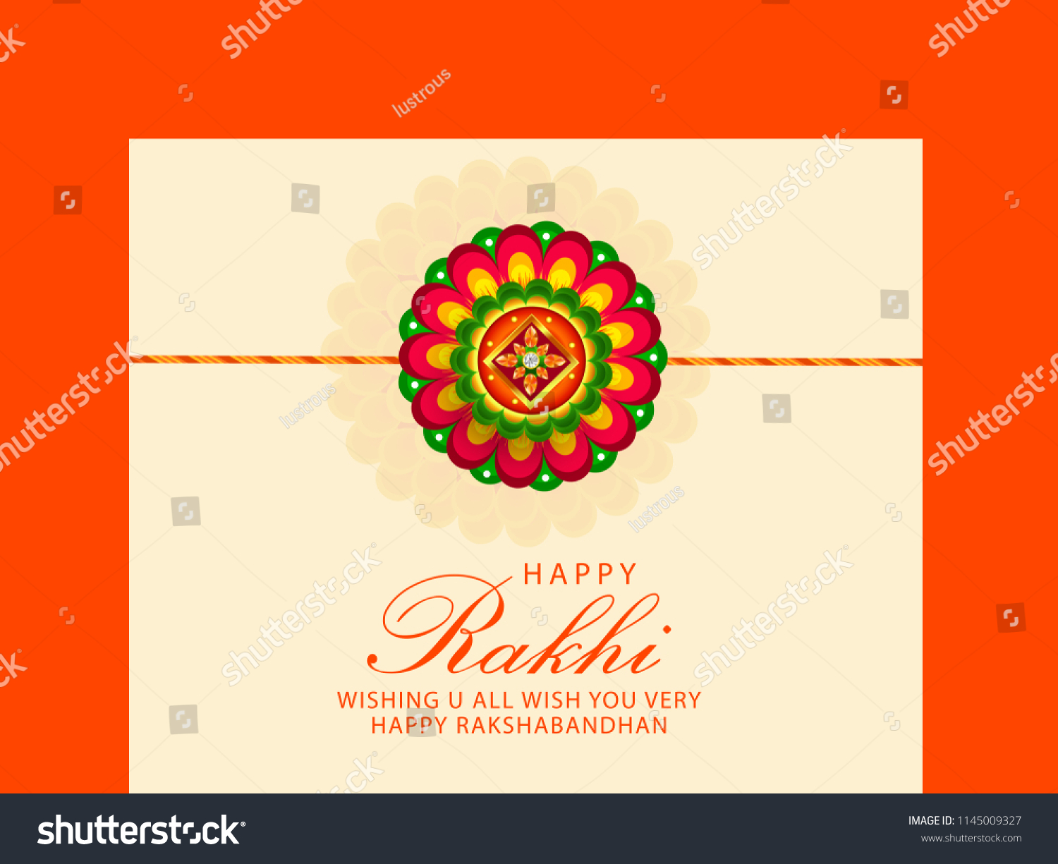 Illustration Raksha Bandhan Greeting Card Design Stock Vector (Royalty ...