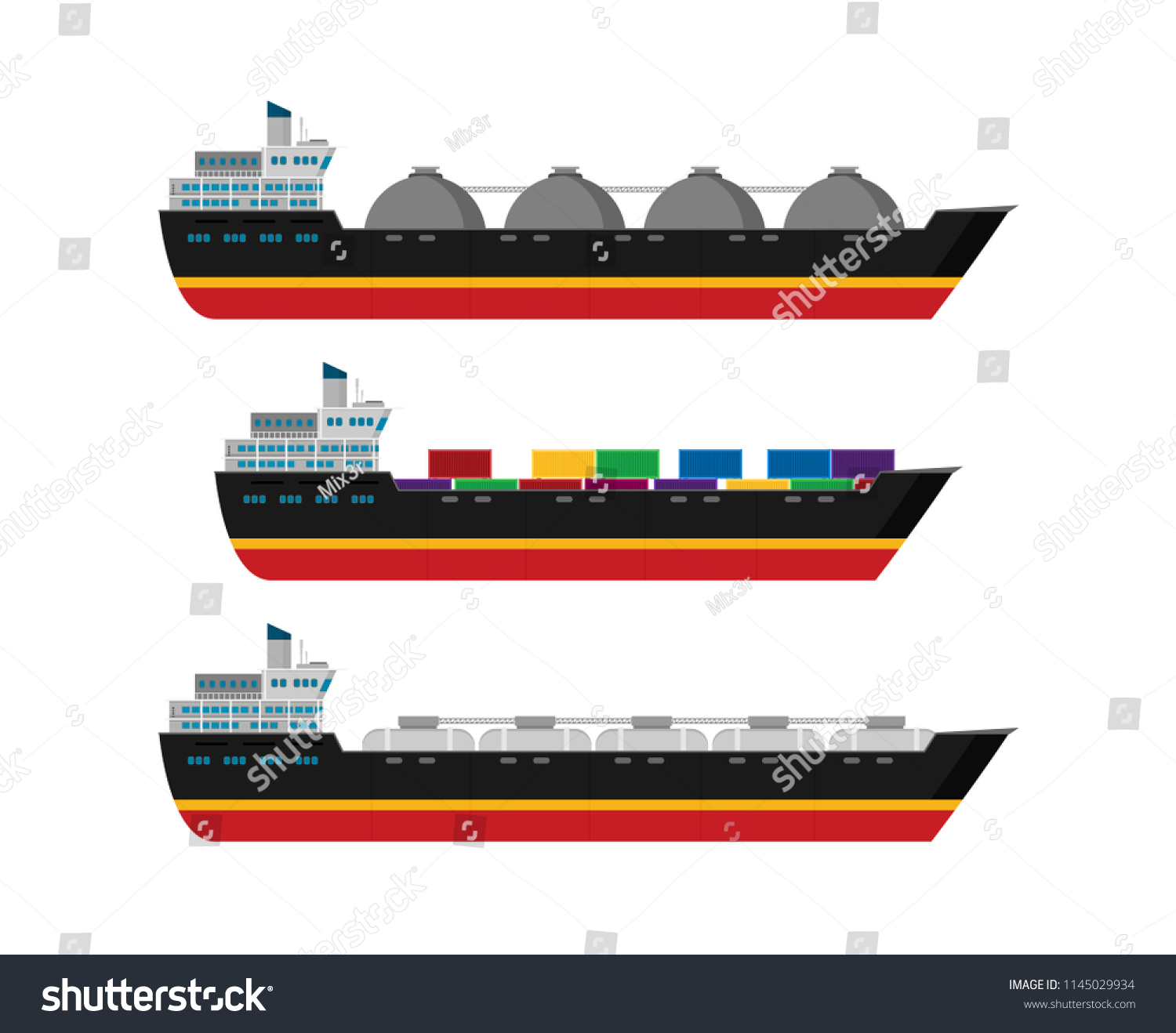 Vector Illustration Gas Tanker Flat Design Stock Vector (Royalty Free ...