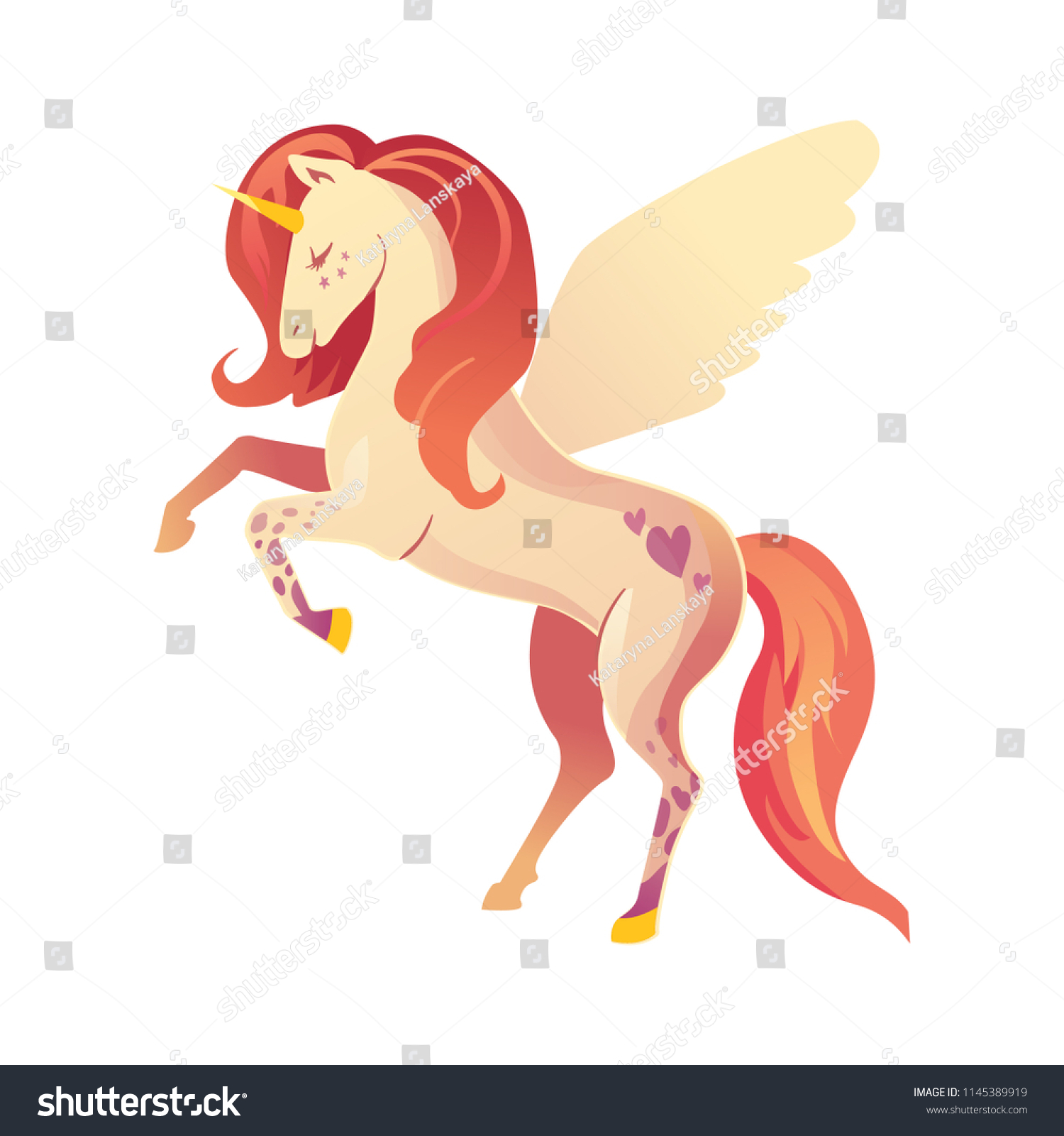 Pink Unicorn Wings Isolated On White Stock Vector (Royalty Free ...