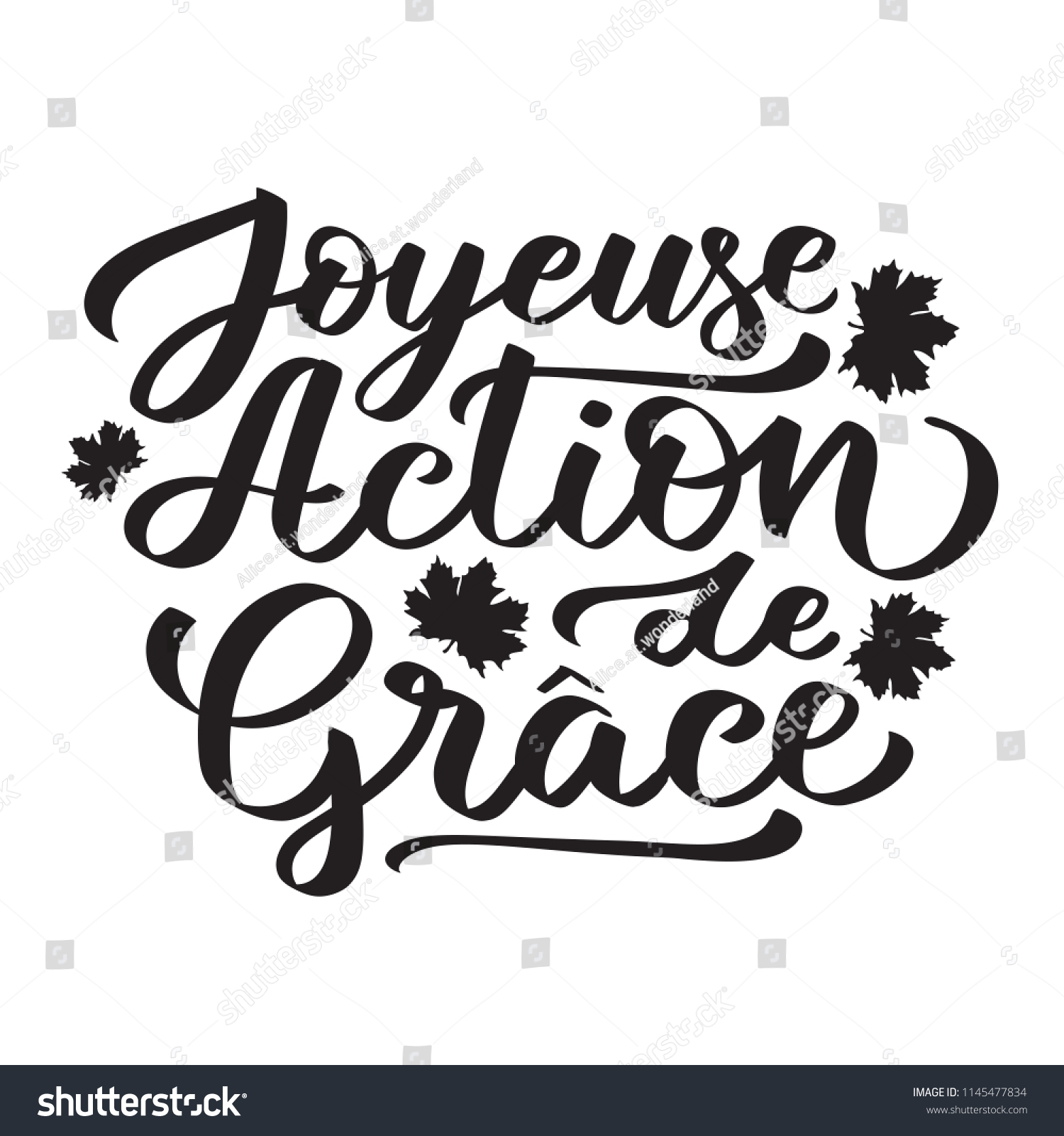 Happy Thanksgiving On French Handwritten Text Stock Vector (Royalty Free)  1145477834 | Shutterstock