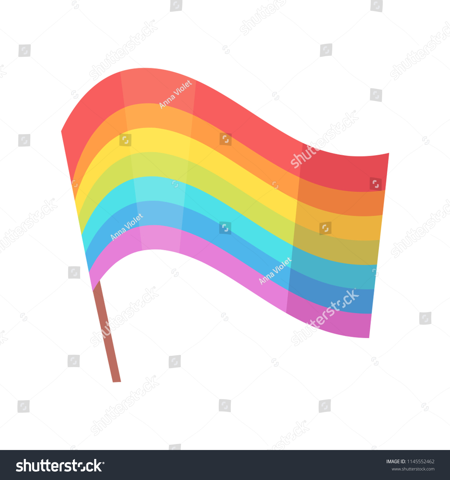 Vektor Stok Rainbow Flag Lgbtq Vector Cartoon Isolated Tanpa Royalti 1145552462 Shutterstock 