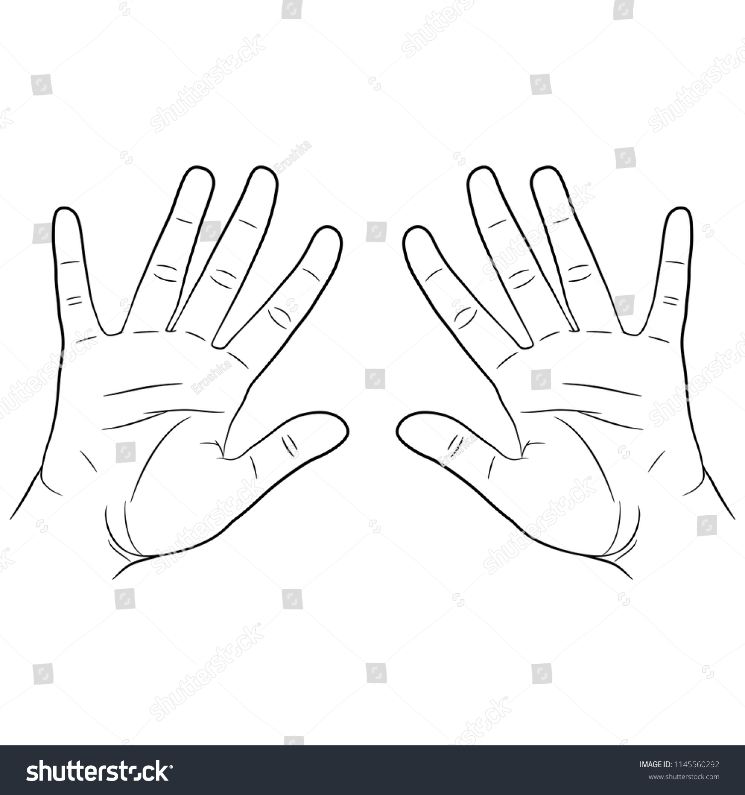 Isolated Vector Illustration Two Human Palms Stock Vector (royalty Free 