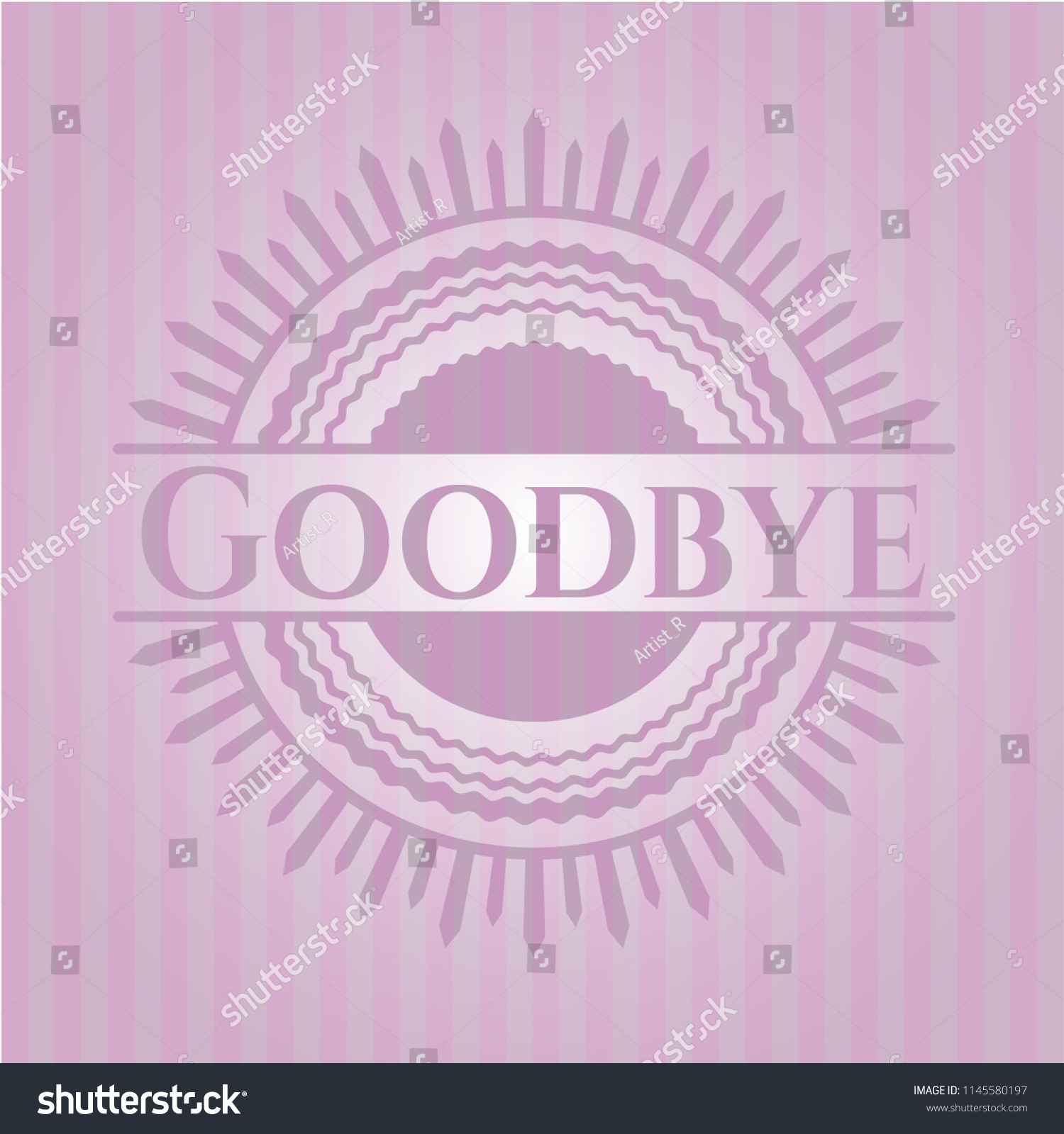 Goodbye Badge Pink Background Stock Vector (Royalty Free) 1145580197 ...