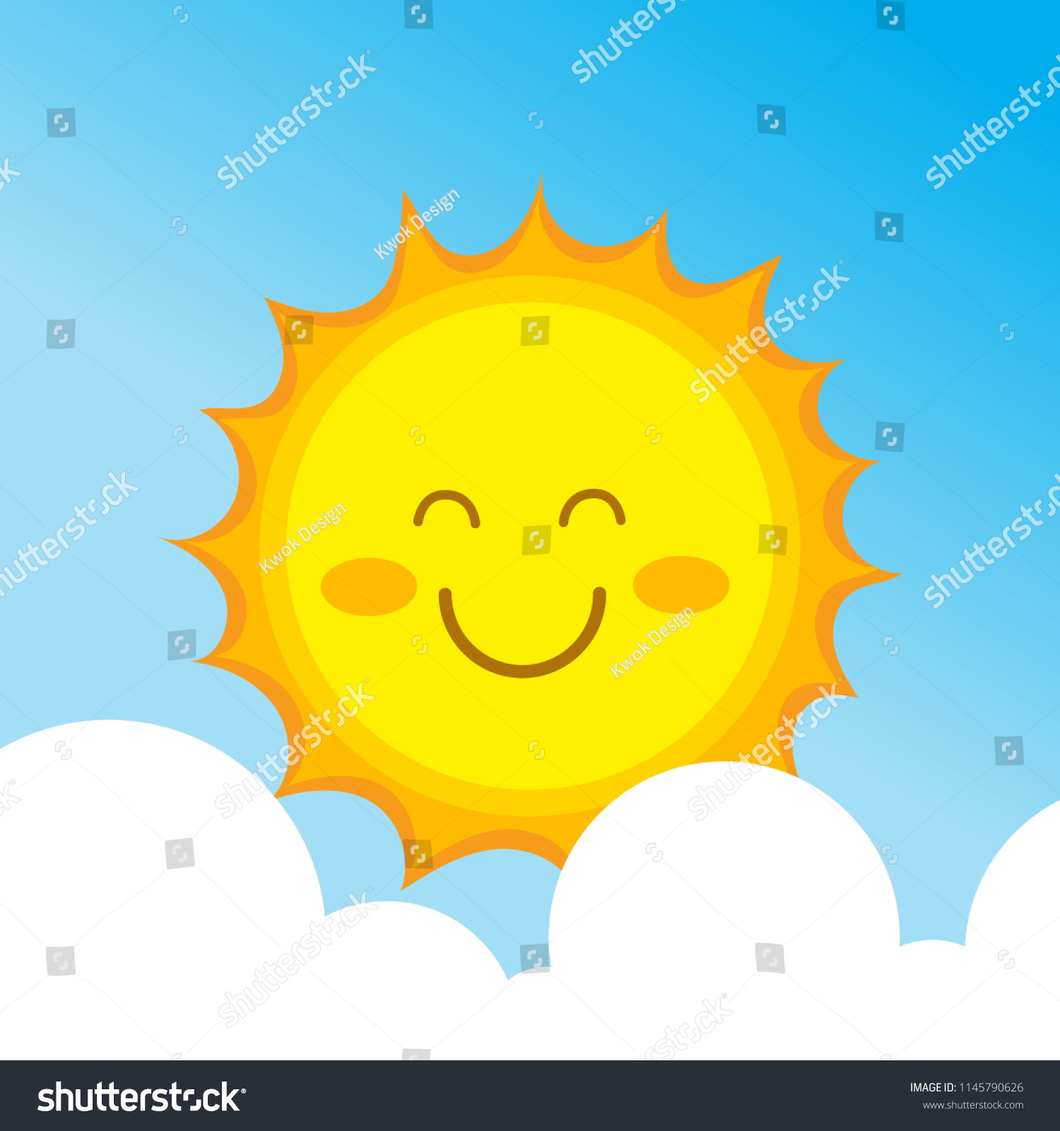 Cute Smiling Happy Sun Icon Logo Stock Vector (Royalty Free) 1145790626 ...