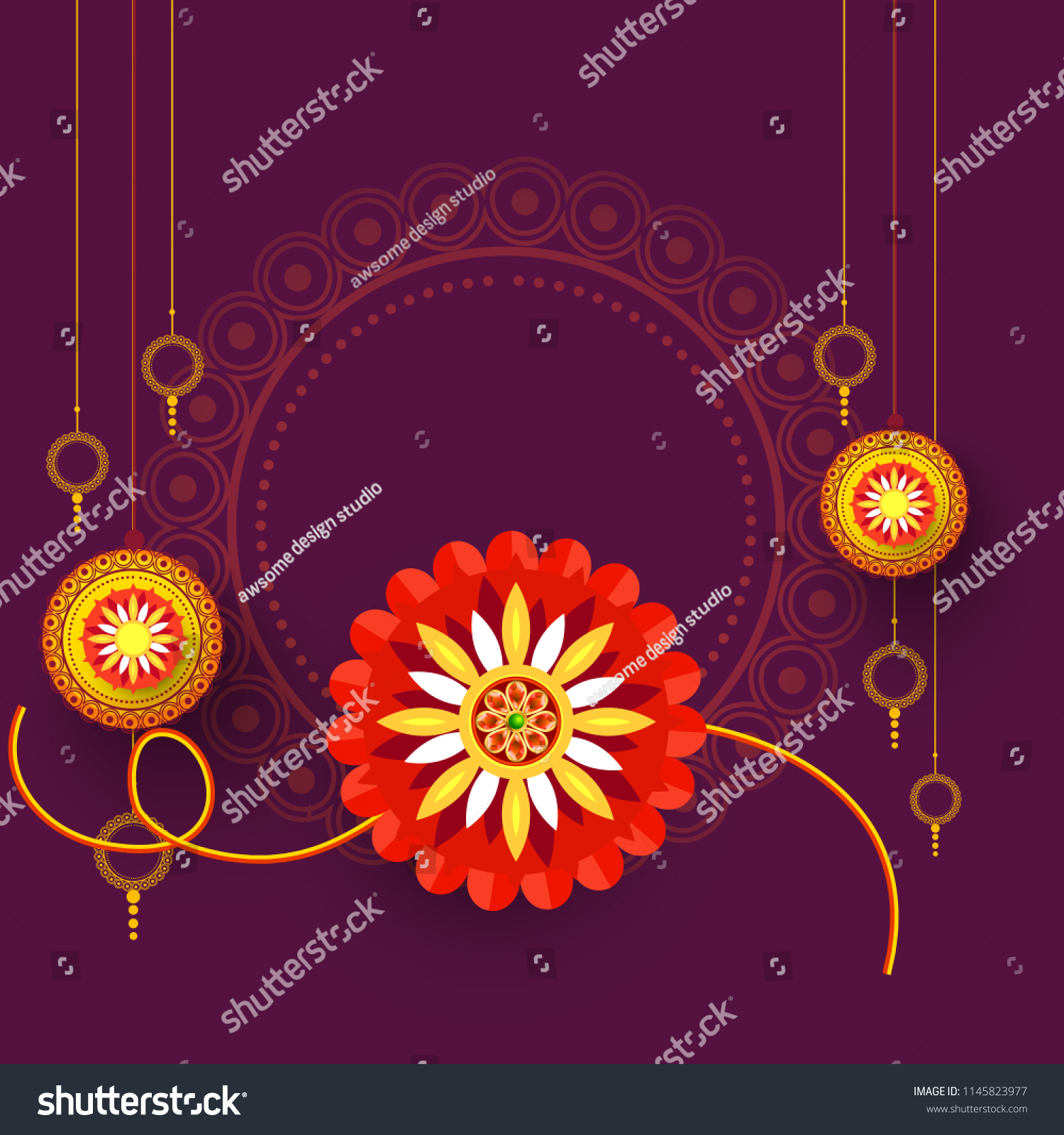 Illustration Raksha Bandhan Greeting Card Design Stock Vector (Royalty ...