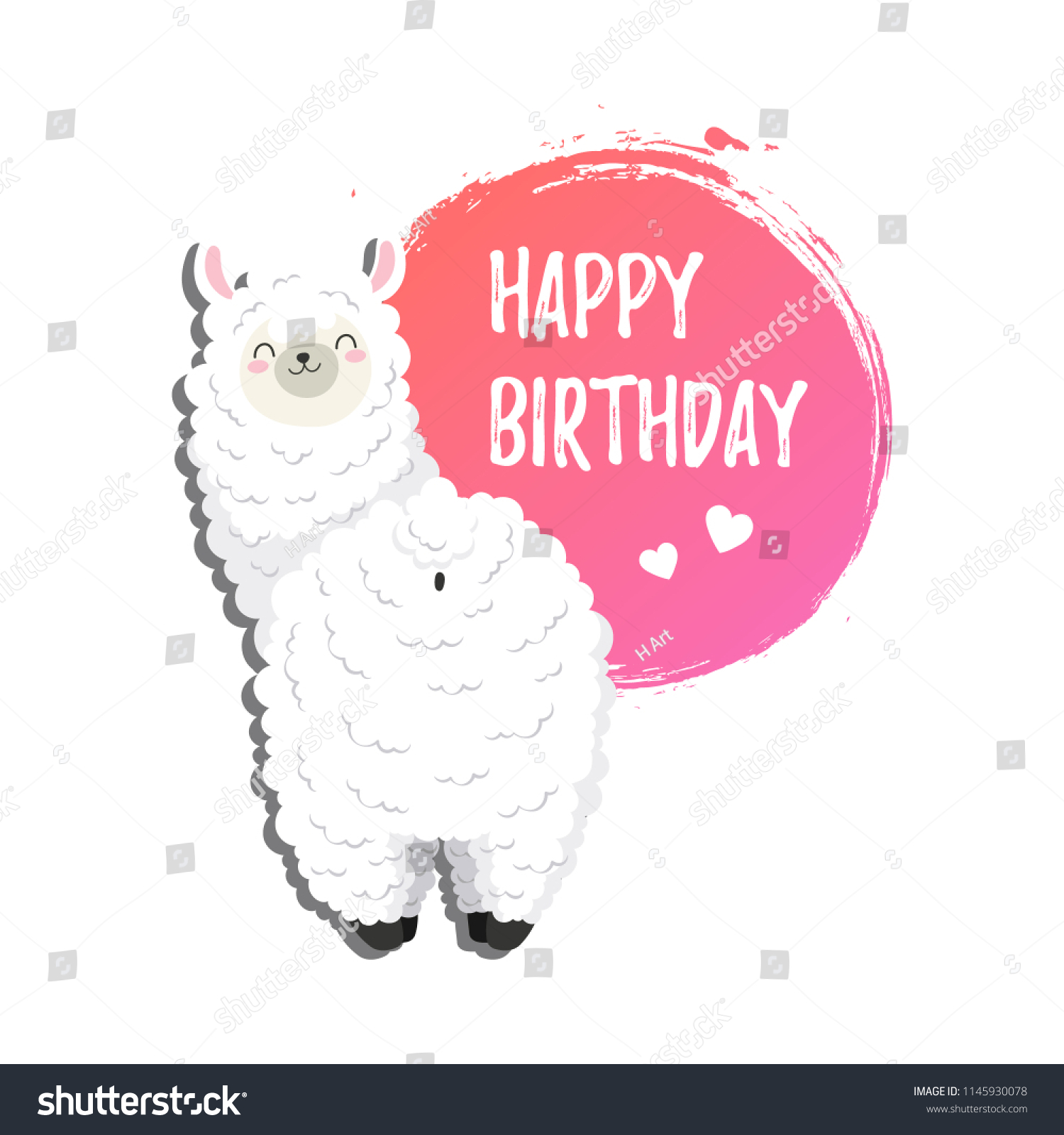 Cute Cartoon Lama Doodle Vector Illustration Stock Vector (Royalty Free ...