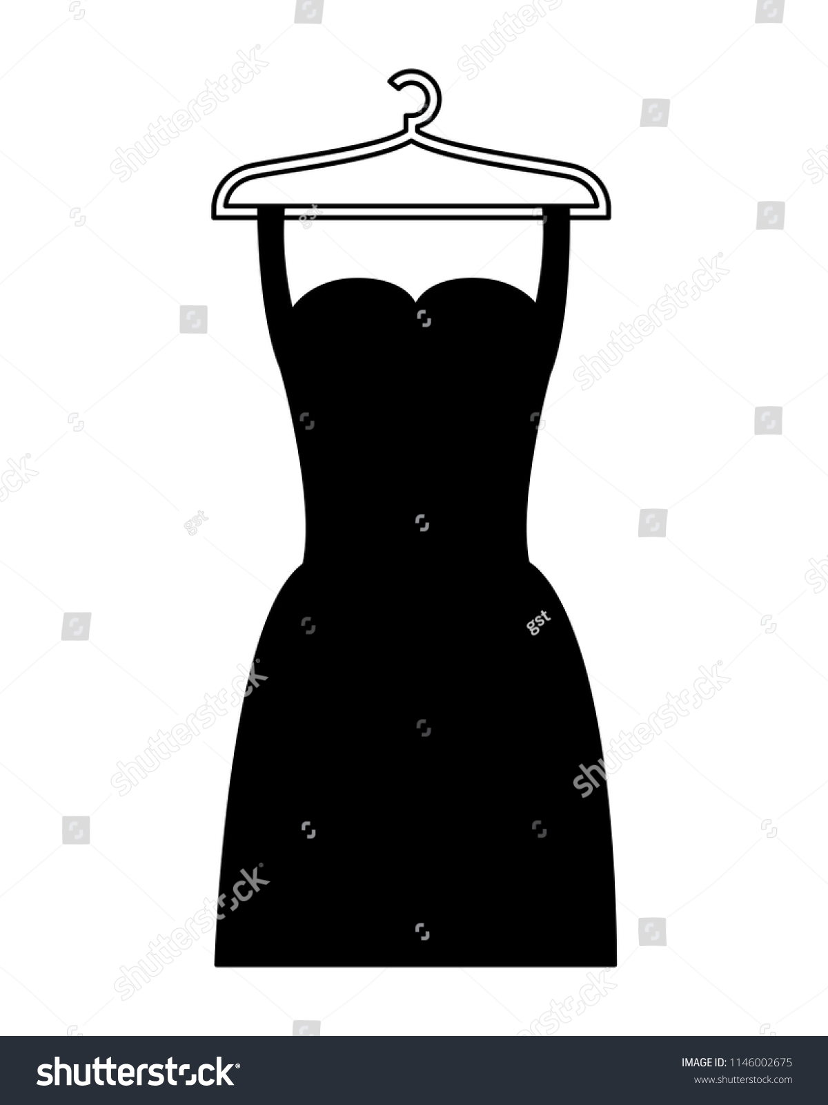 little black dress on hanger clipart