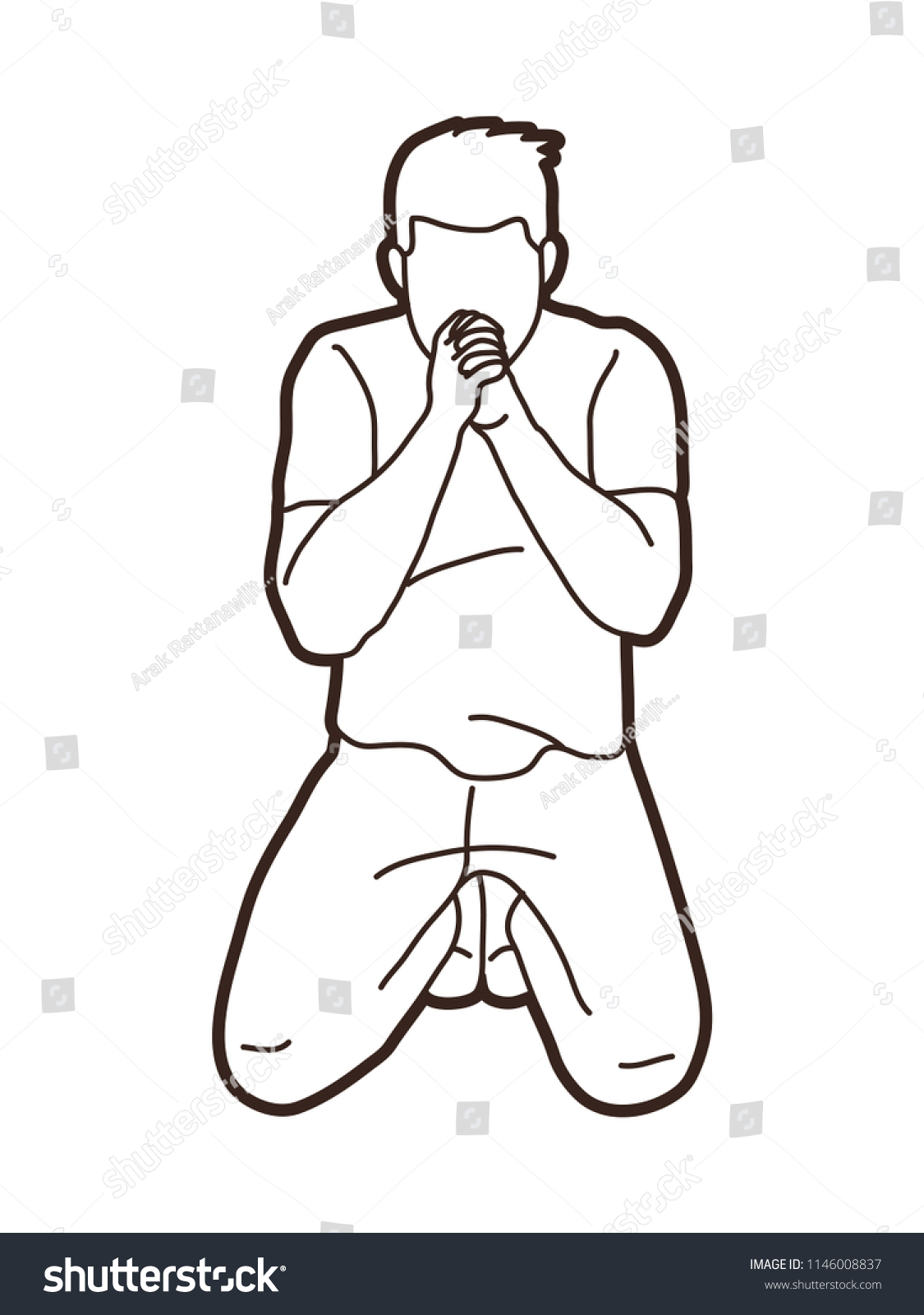 Prayer Christian Praying Cartoon Graphic Vector Stock Vector (Royalty ...