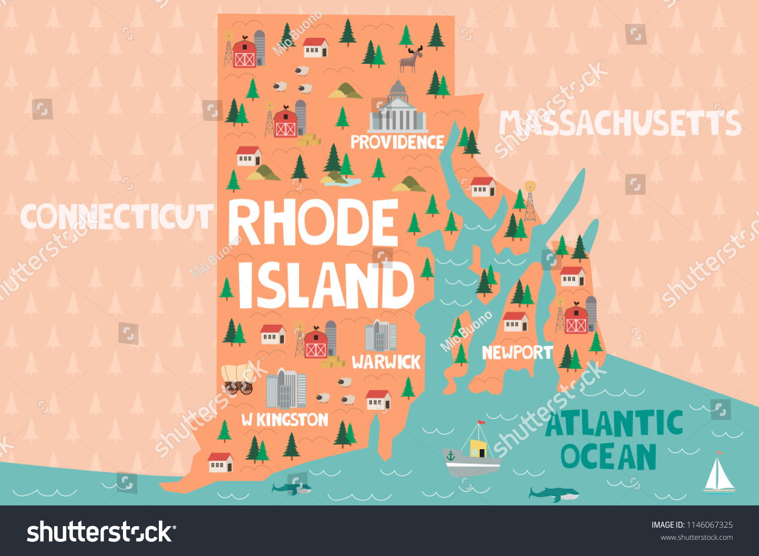 illustrated-map-state-rhode-island-united-stock-vector-royalty-free-1146067325-shutterstock