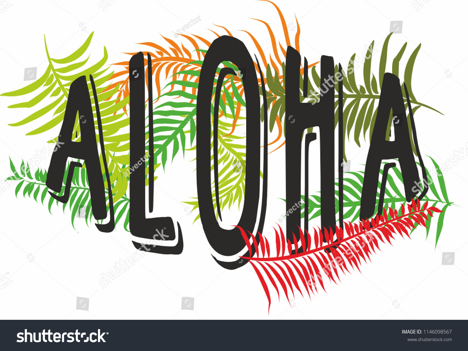 Aloha Graphic Design Vector Art Stock Vector (Royalty Free) 1146098567 ...