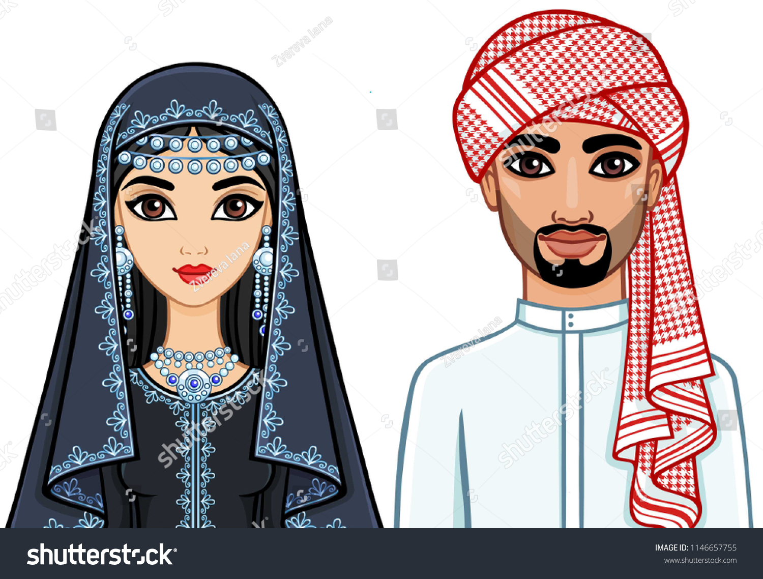 Мультяшно нарисованный араб