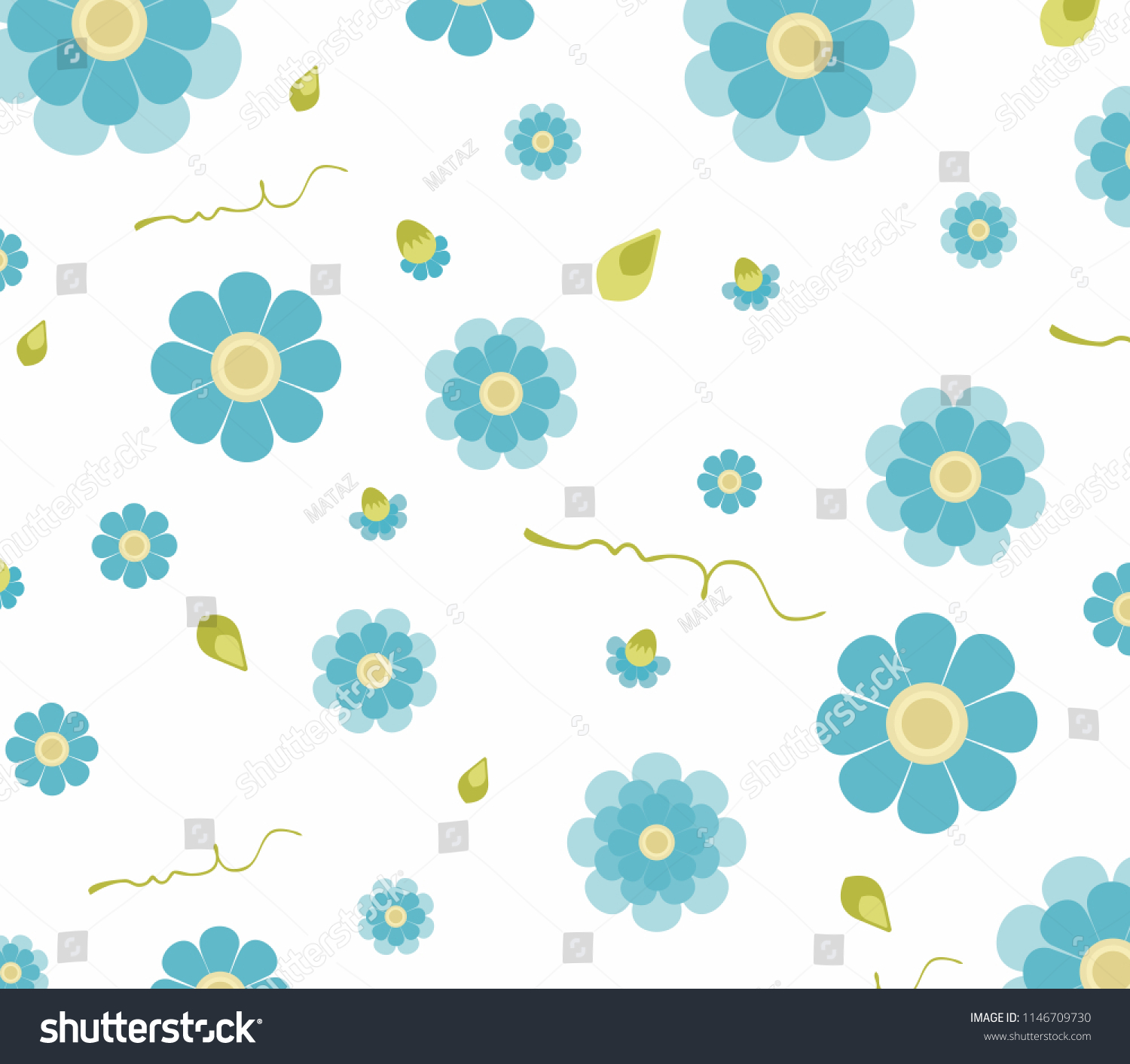 Blue Flowers Vector Background Wallpaper Design Stock Vector (Royalty ...