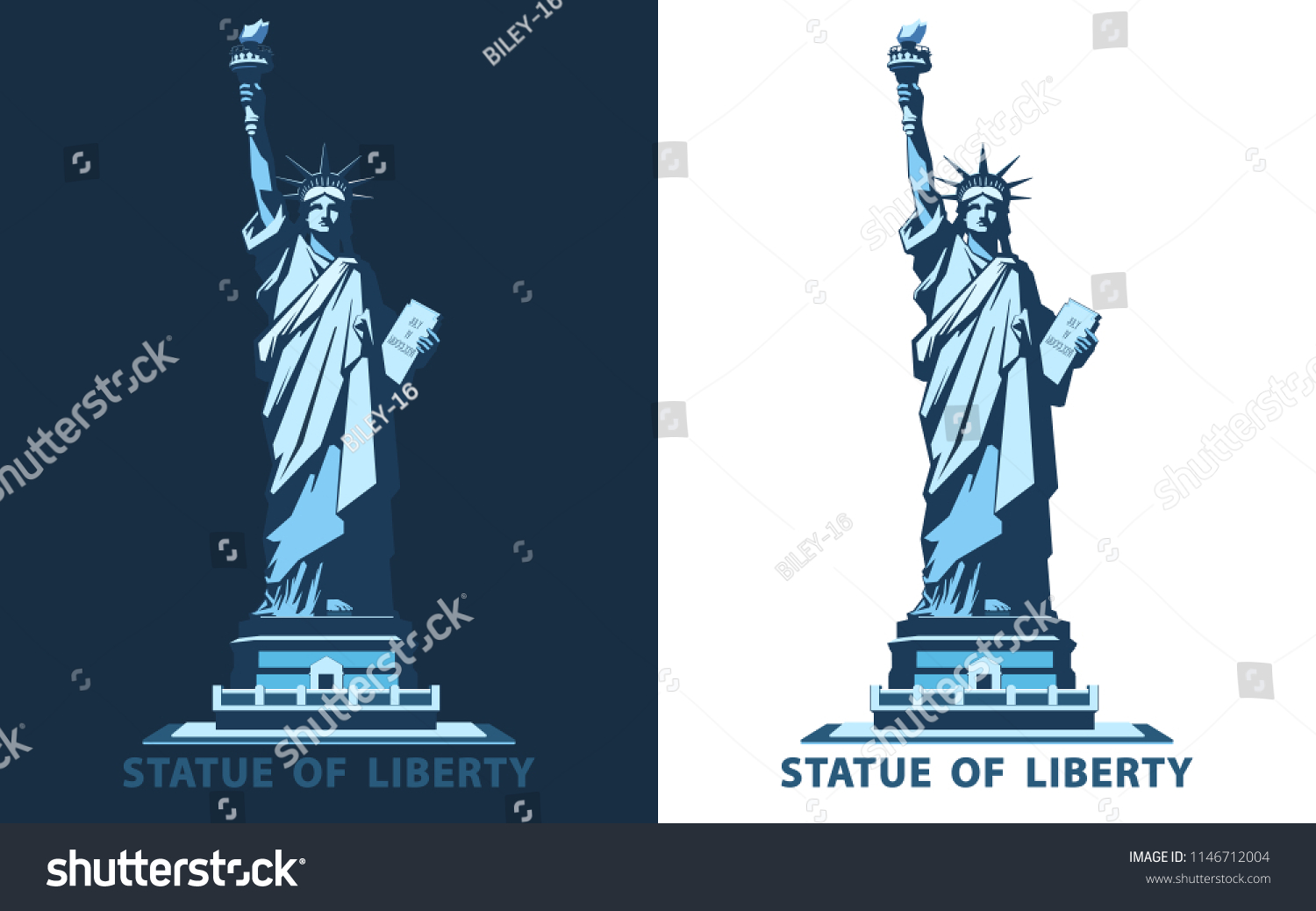 Usa Statue Liberty Poster Linear Picture Stock Vector (Royalty Free ...