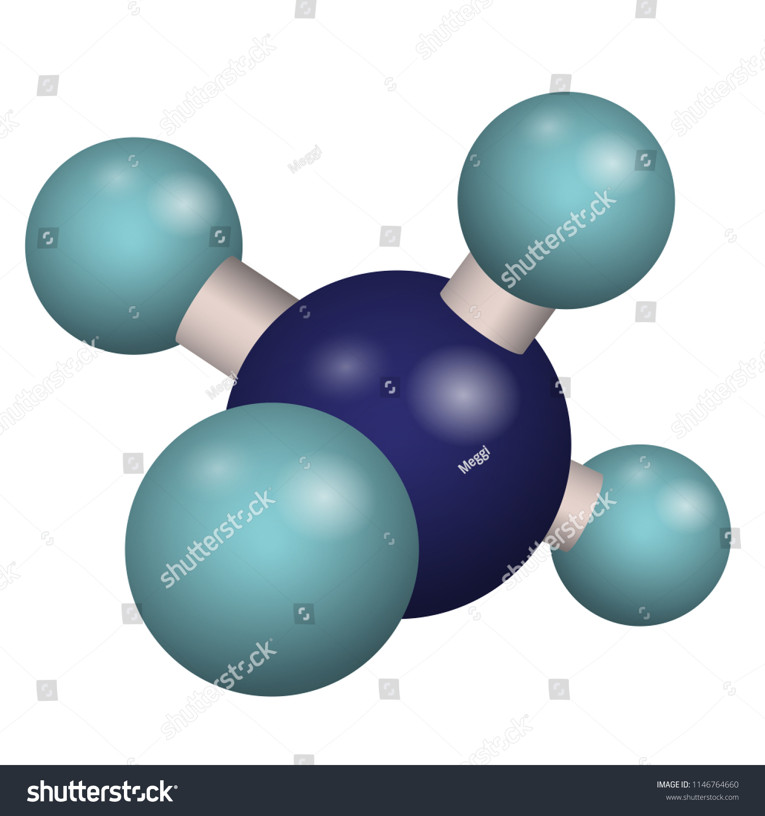 Chemical Formula Methane 3d Model Molecule Stock Vector (Royalty Free ...