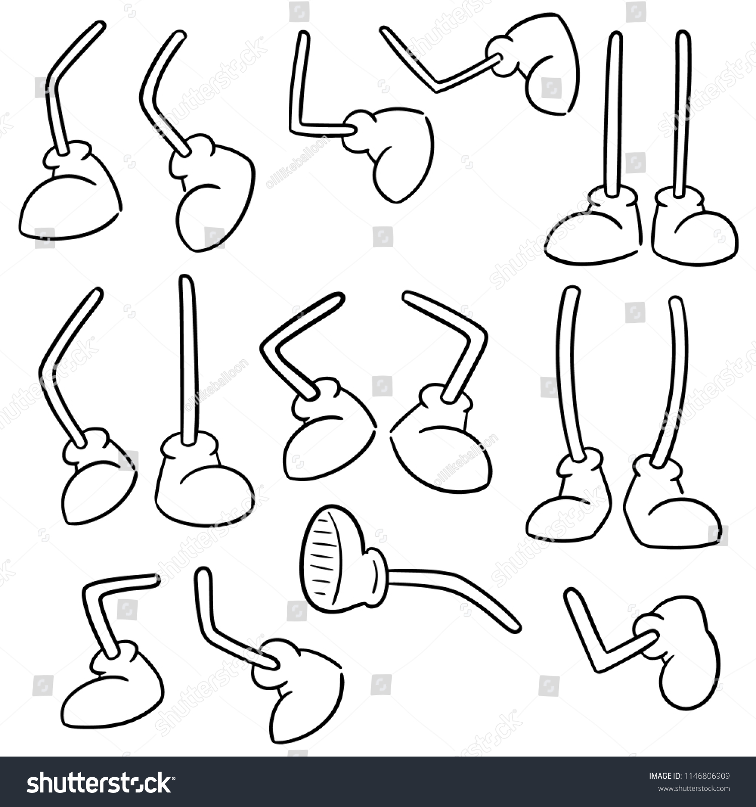 Vector Set Cartoon Leg Stock Vector Royalty Free 1146806909 Shutterstock 