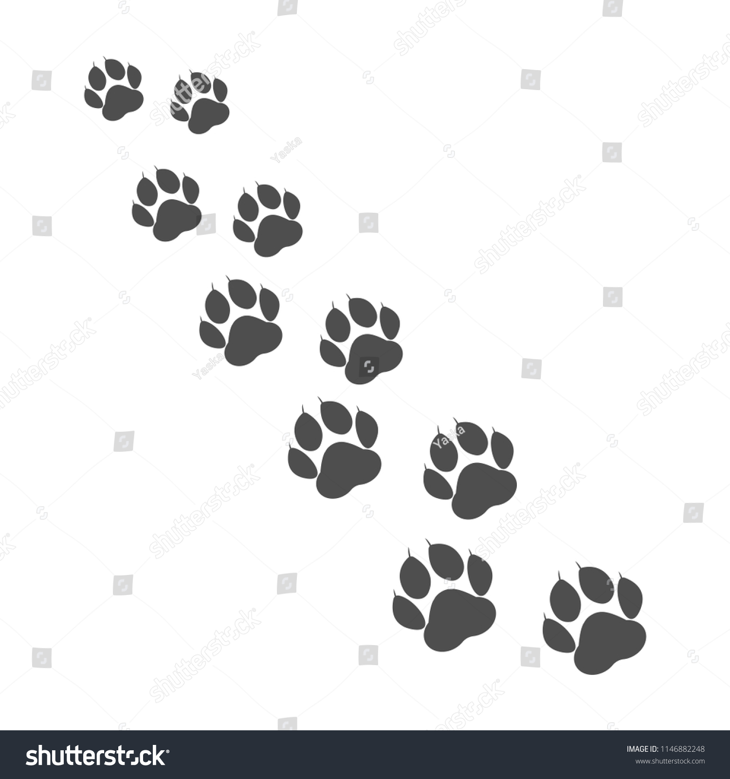 Paw Print Animal Paw Footprint Footstep Stock Vector (Royalty Free ...