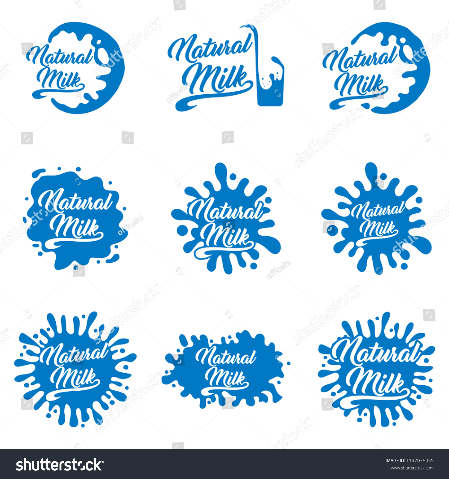 Milk Labels Vector Set Splash Blot Vector De Stock Libre De Regalías 1147036055 Shutterstock 8706