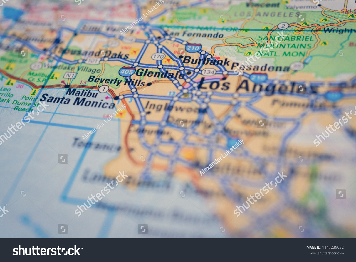 Los Angeles Usa Map Background Stock Photo 1147239032 | Shutterstock