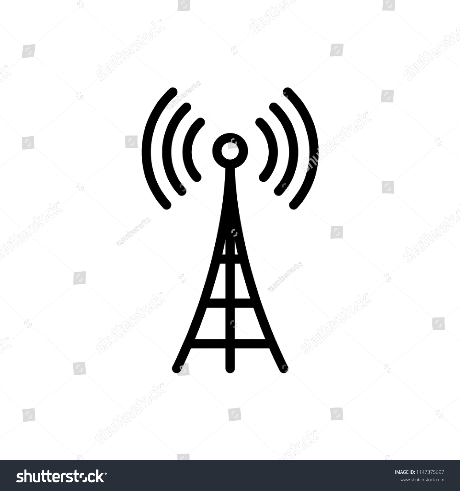 Tower Signal Icon Vector Template Editable Stock Vector (Royalty Free ...