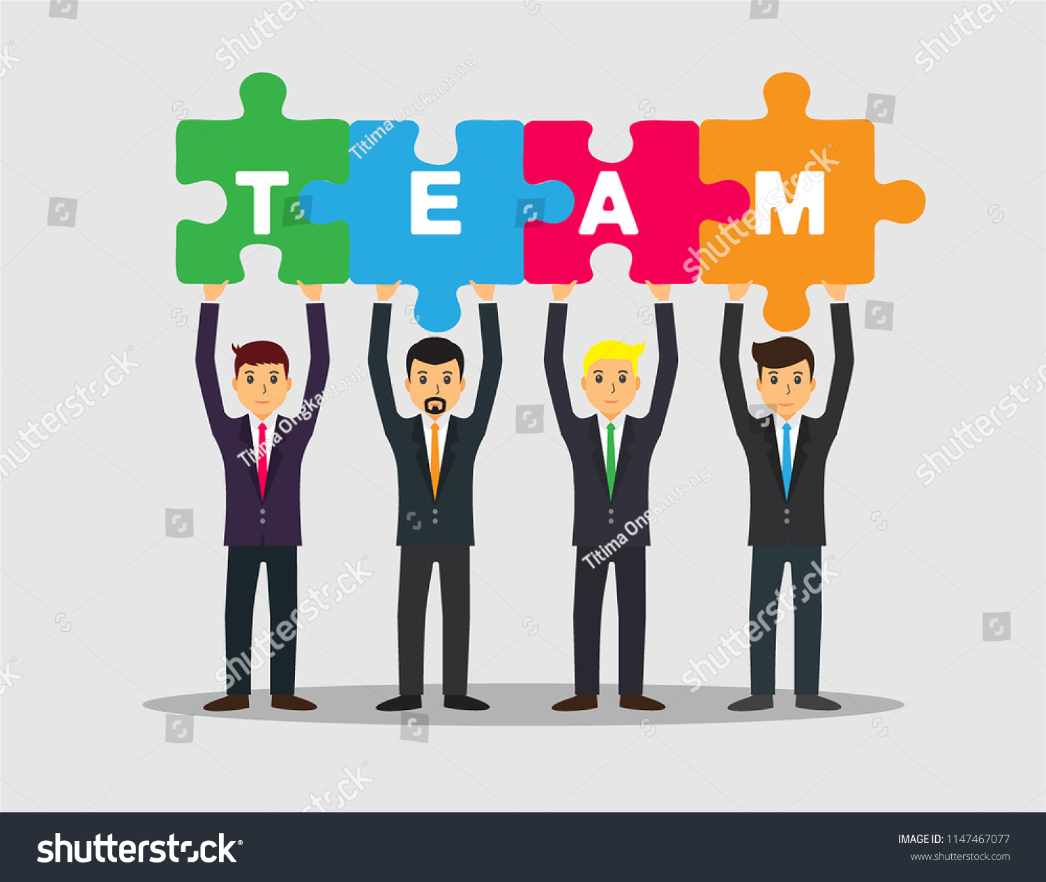 Project Teamwork Concept Illustration Business People Stock Vector ...