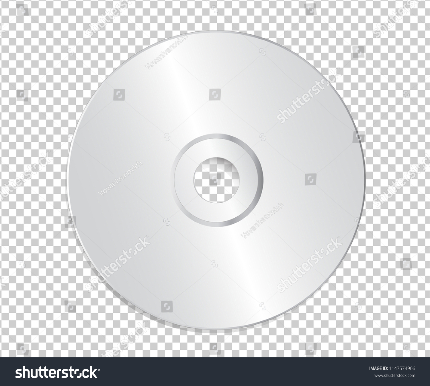 Blank Cd Template On Transparent Background Stock Illustration 