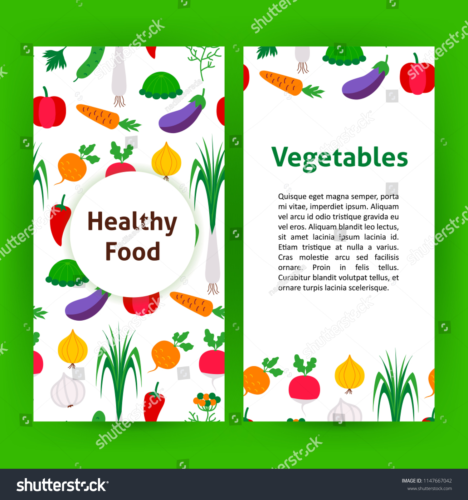 Healthy Food Vegetables Flyer Vector Illustration Stock Vector (Royalty ...