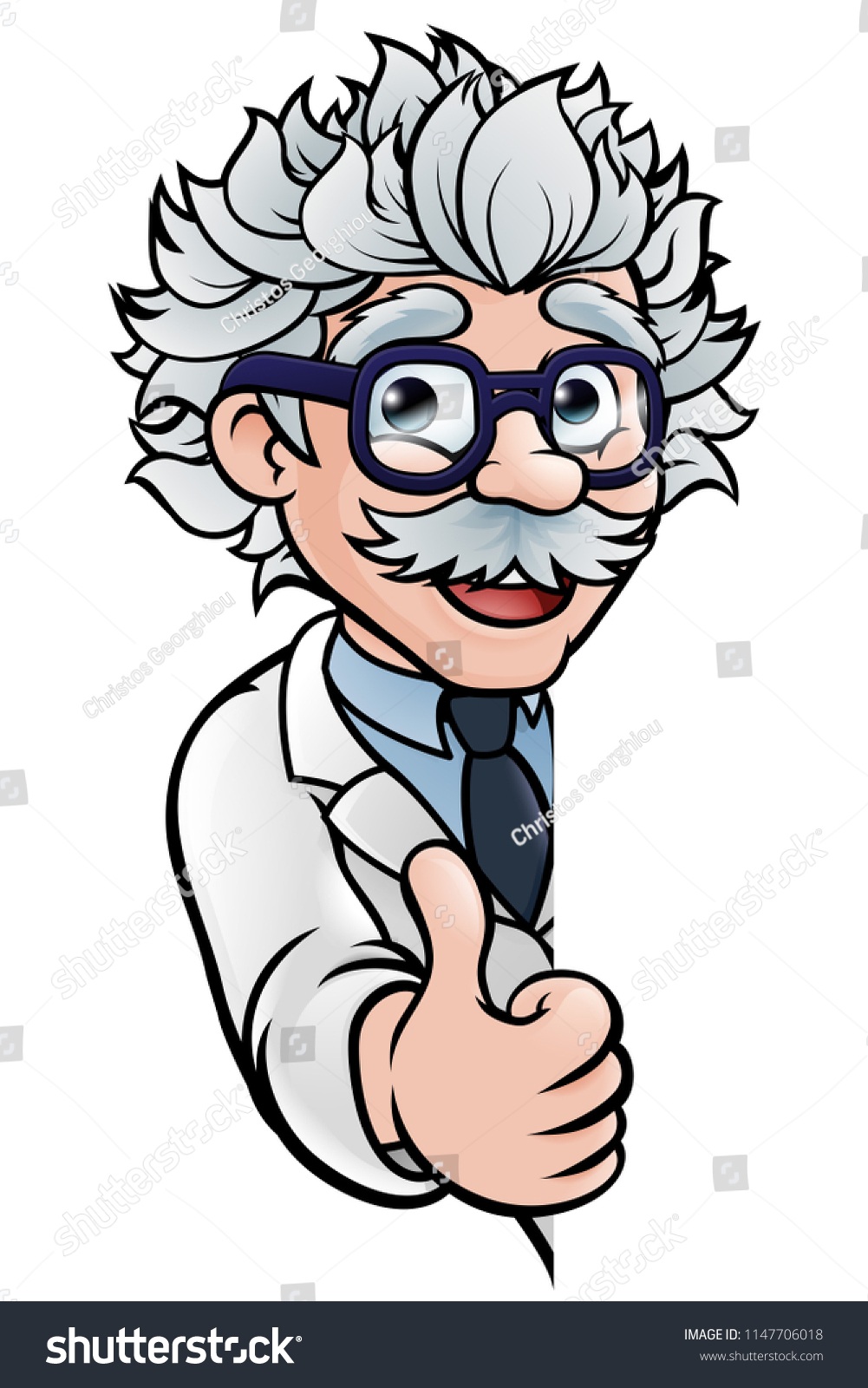 Cartoon Scientist Professor Wearing Lab White Stock Illustration ...