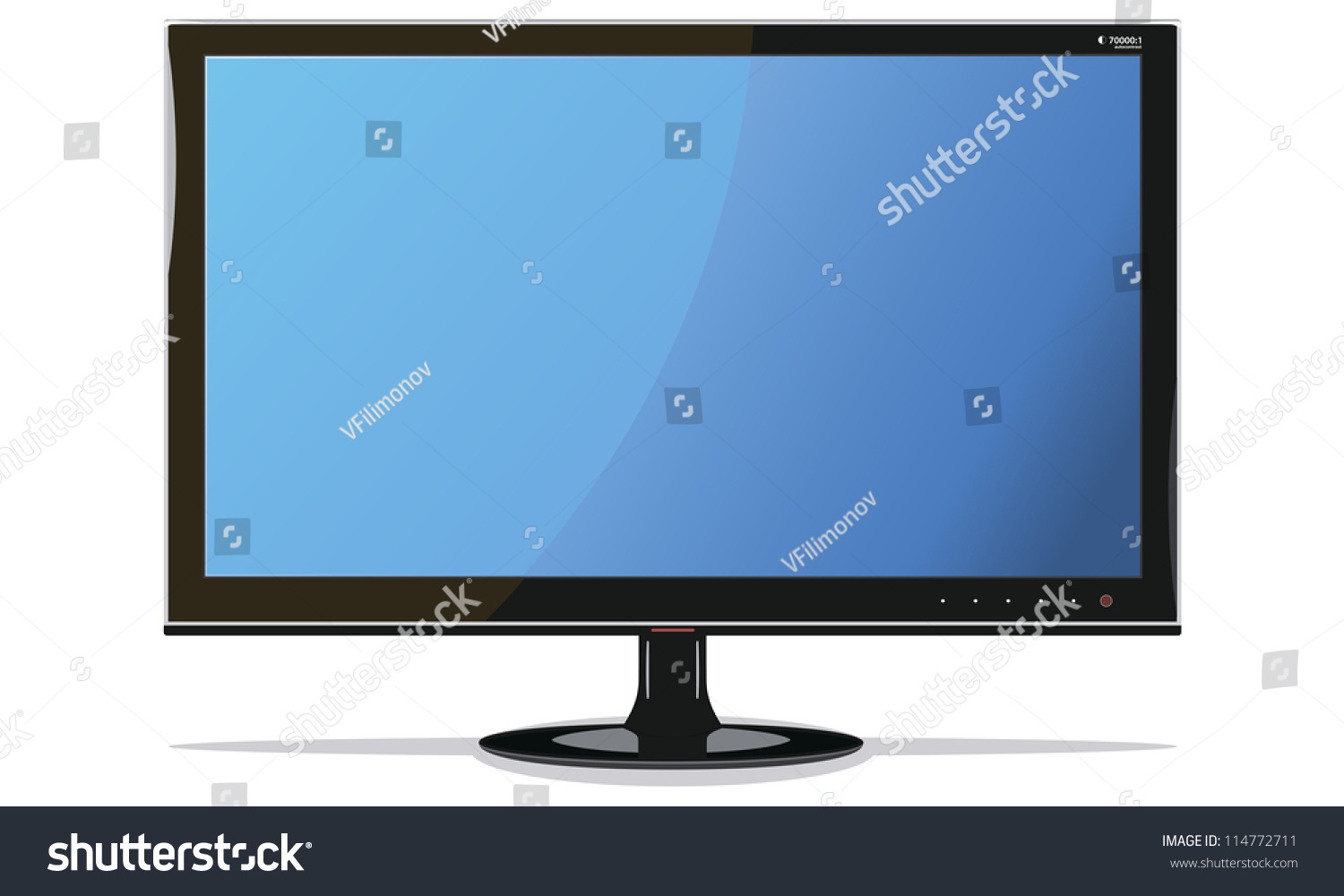 Vector Lcd Monitor Blue Screen On Stock Vector (Royalty Free) 114772711 ...