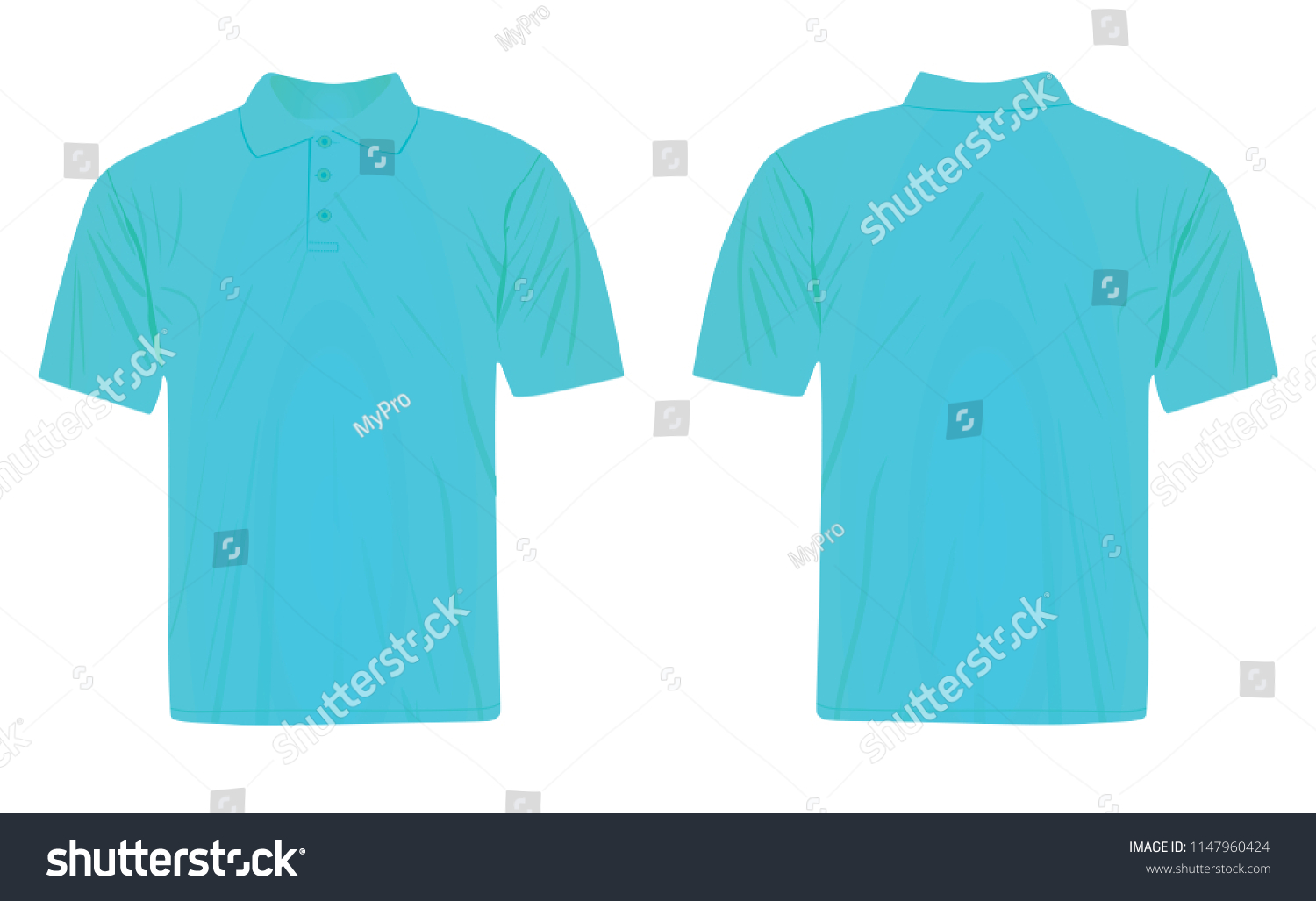 Blue Polo T Shirt Vector Illustration Stock Vector (Royalty Free ...