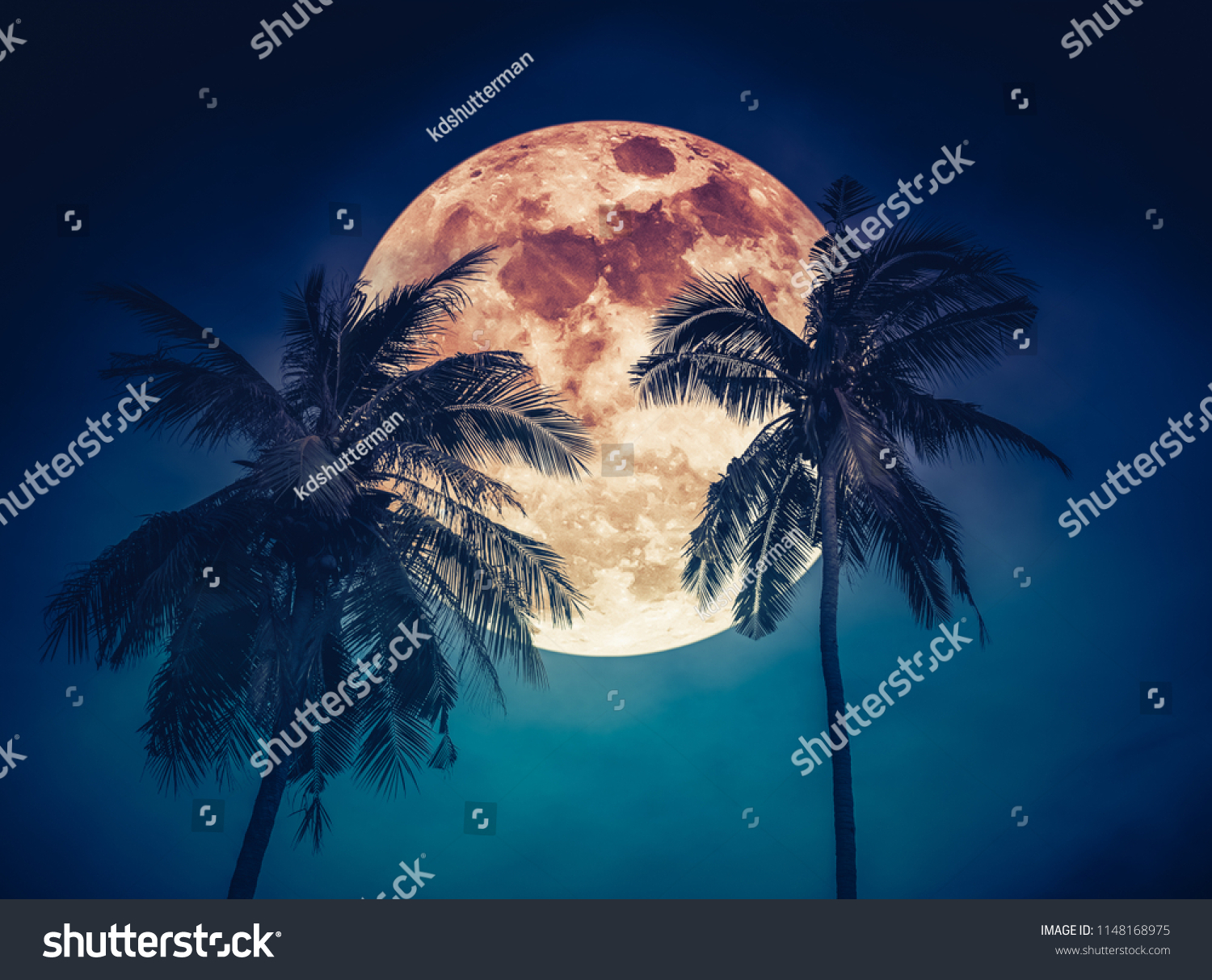 Red Moon Blood Moon Beautiful Night Stock Photo 1148168975 | Shutterstock