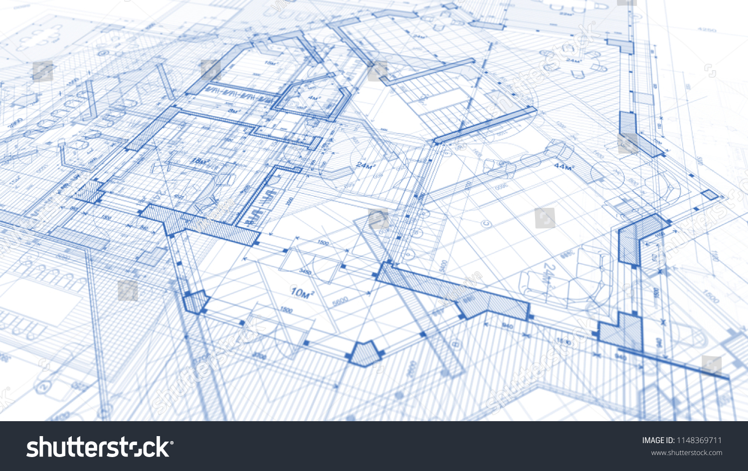 Architecture Design Blueprint Plan Illustration Plan Stock Illustration ...