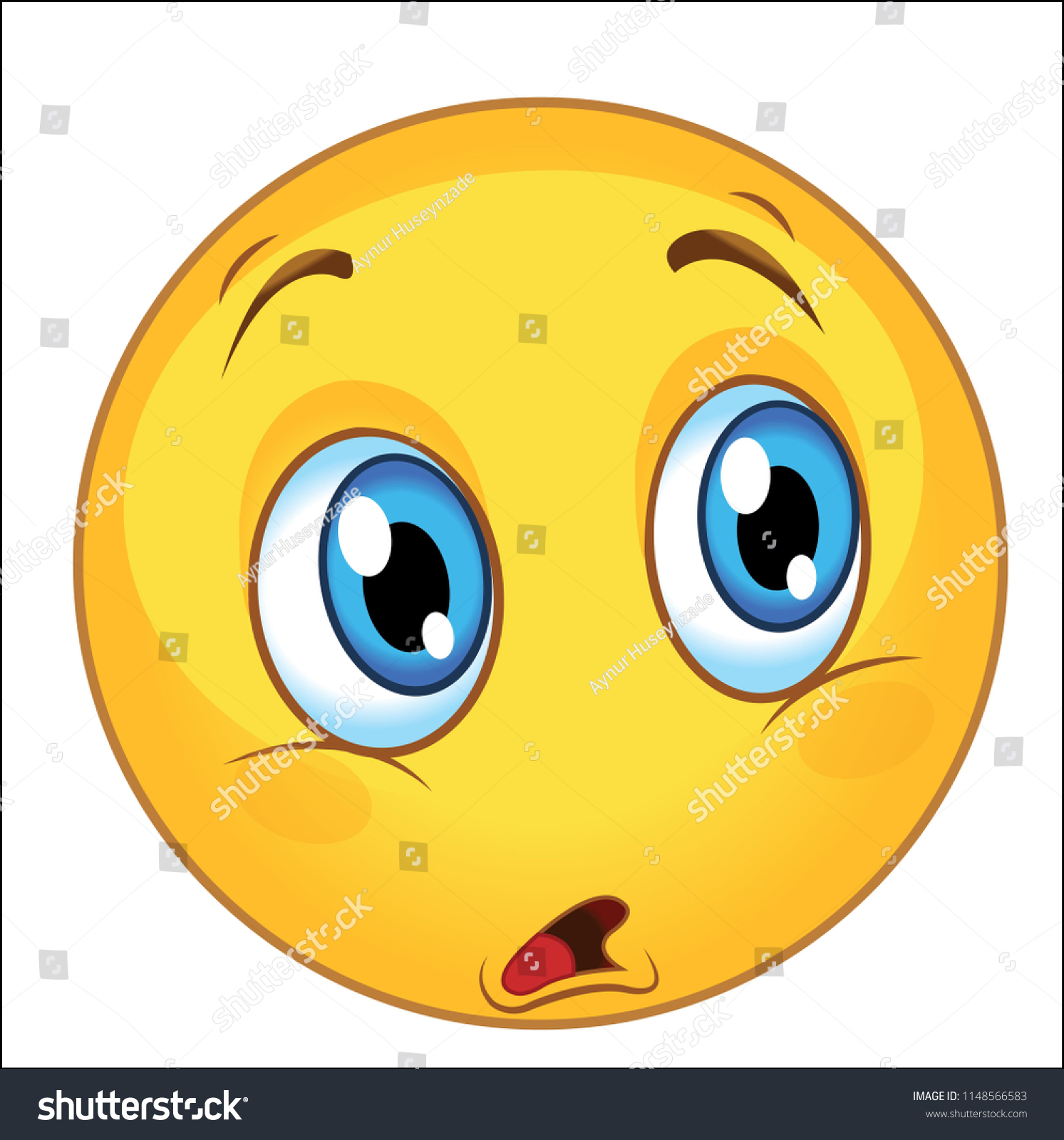 Amazed Emoticon Cartoon Vector Stock Vector (Royalty Free) 1148566583 ...