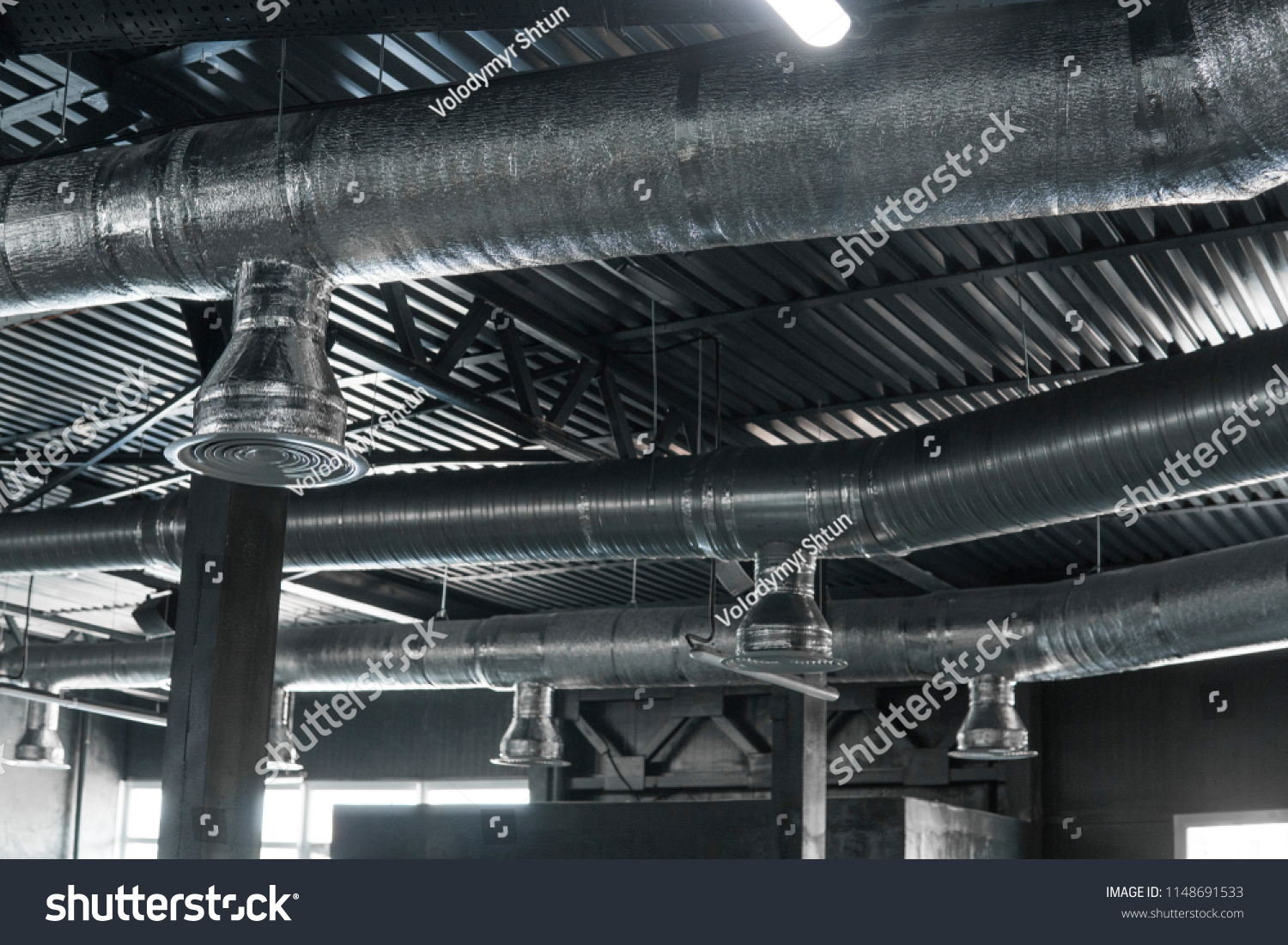 Ventilation System On Ceiling Large Buildings Stock Photo 1148691533 ...