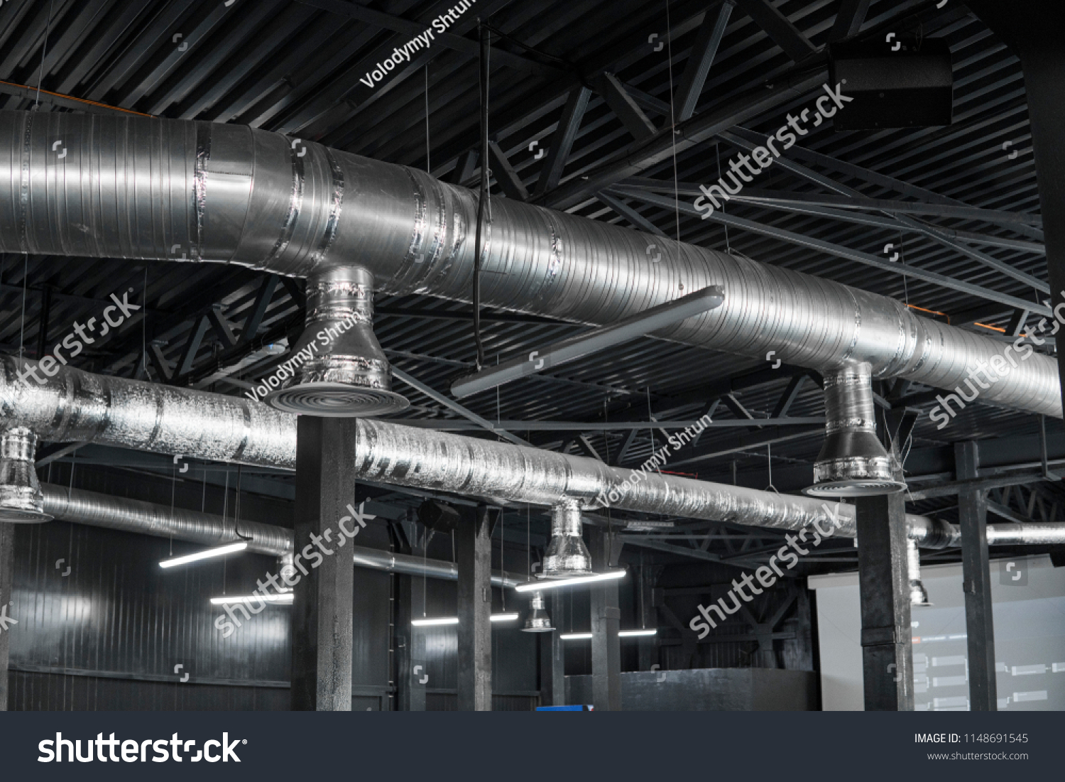 Ventilation System On Ceiling Large Buildings Stock Photo 1148691545 ...