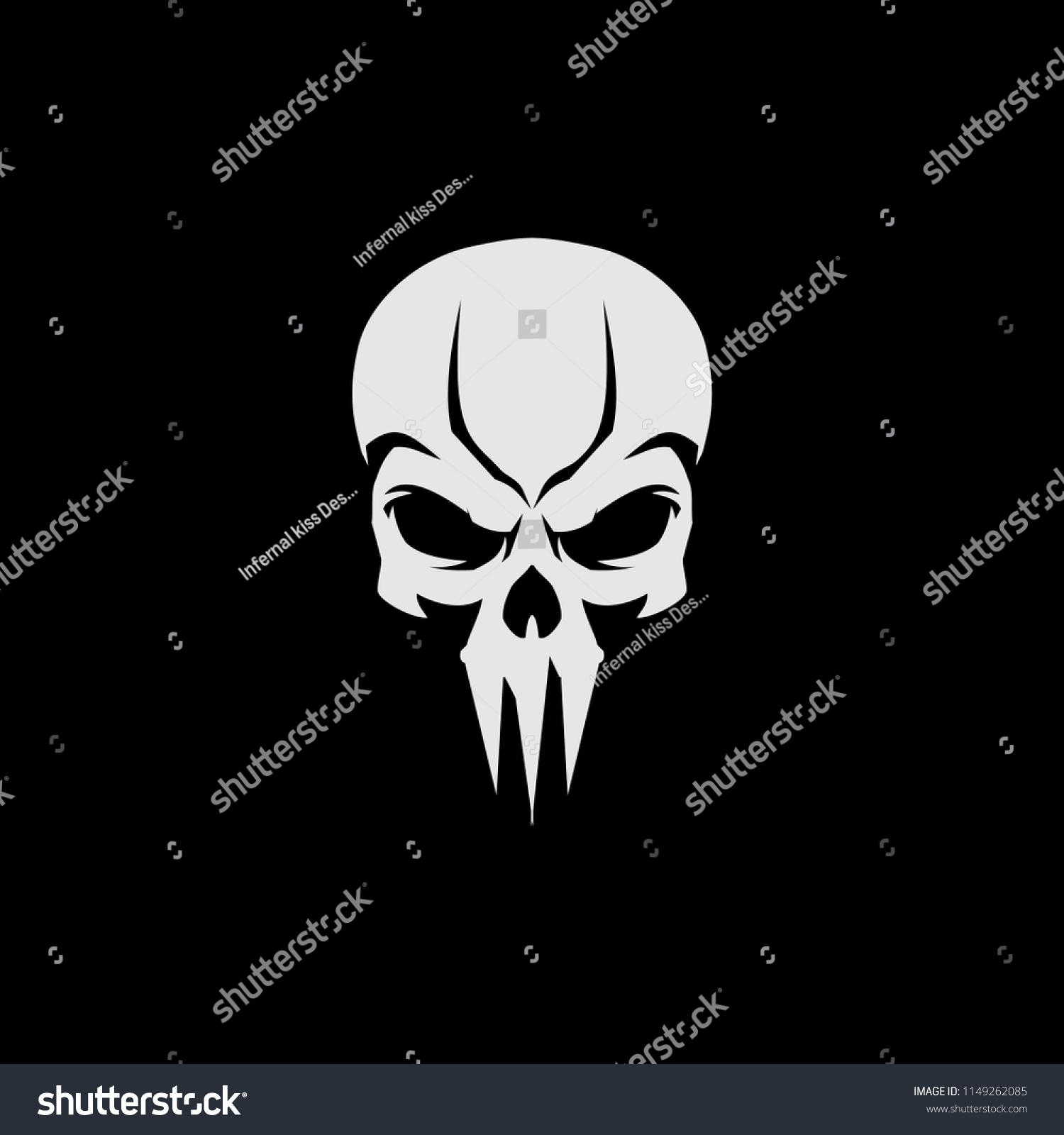 Simple Skull Head Vector Template Stock Vector (Royalty Free ...