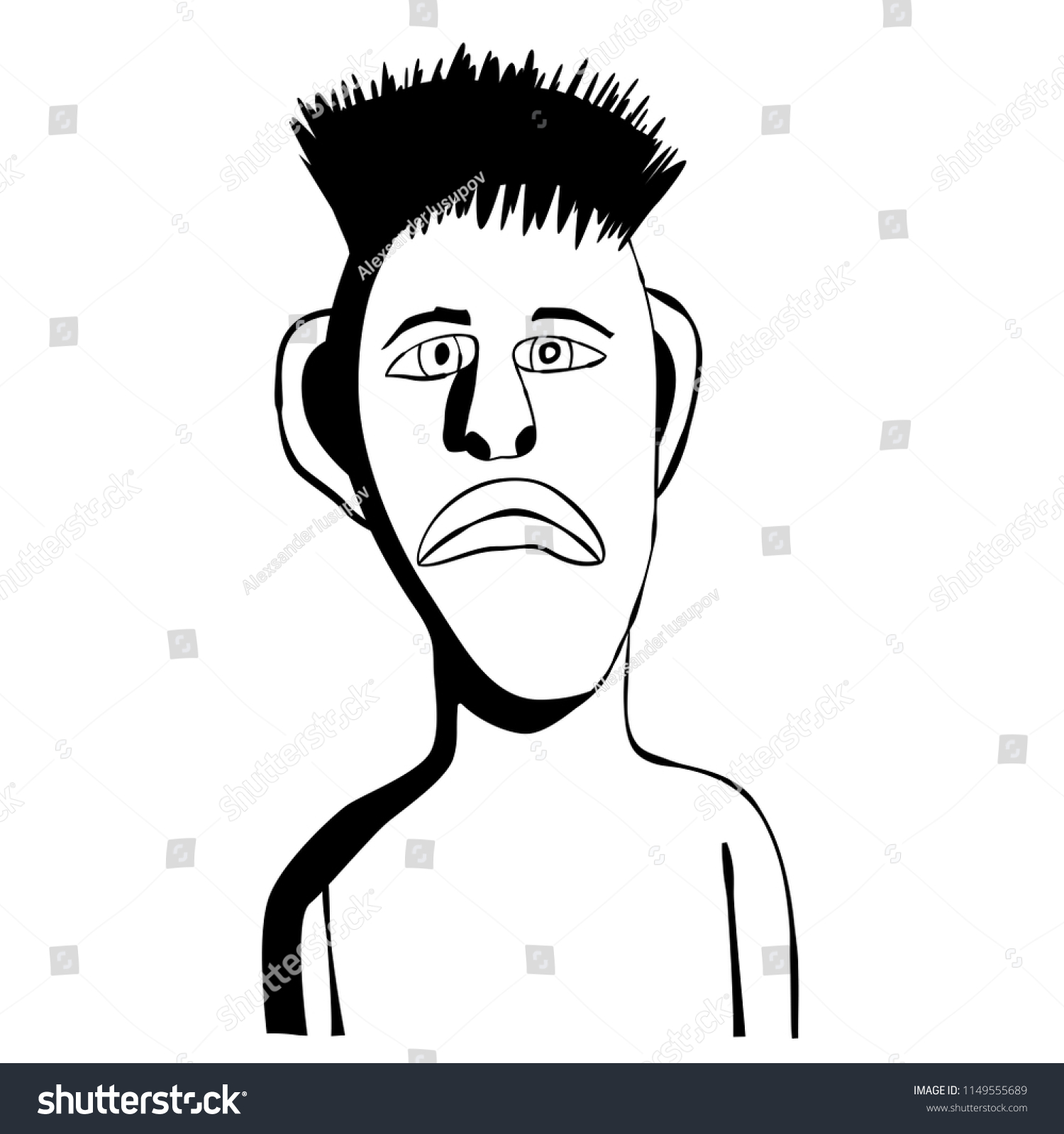 Sketched Illustration Surreal Funny Portrait Stock Vector (Royalty Free ...