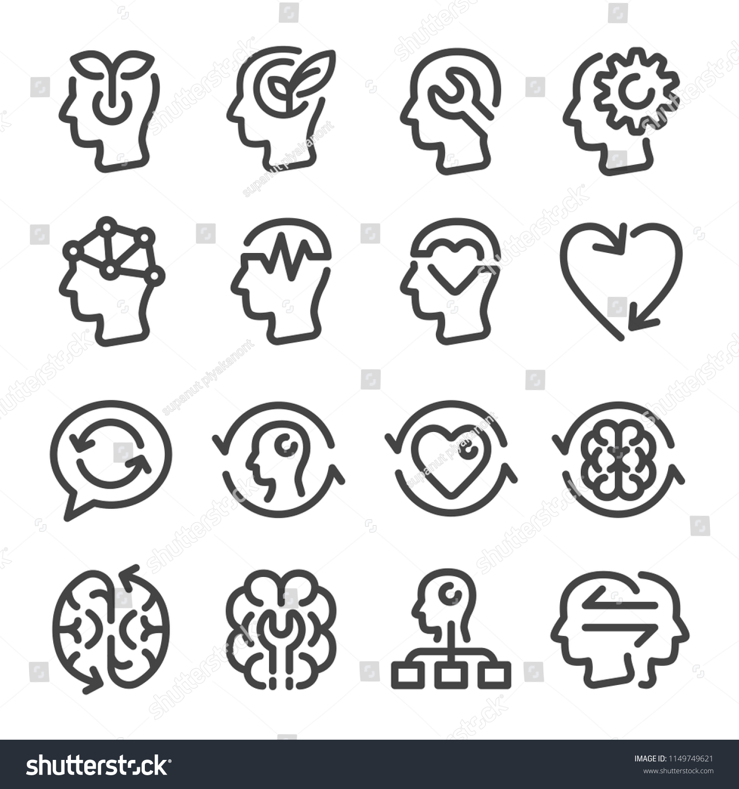 Mindset Icon Set Stock Vector (Royalty Free) 1149749621 | Shutterstock