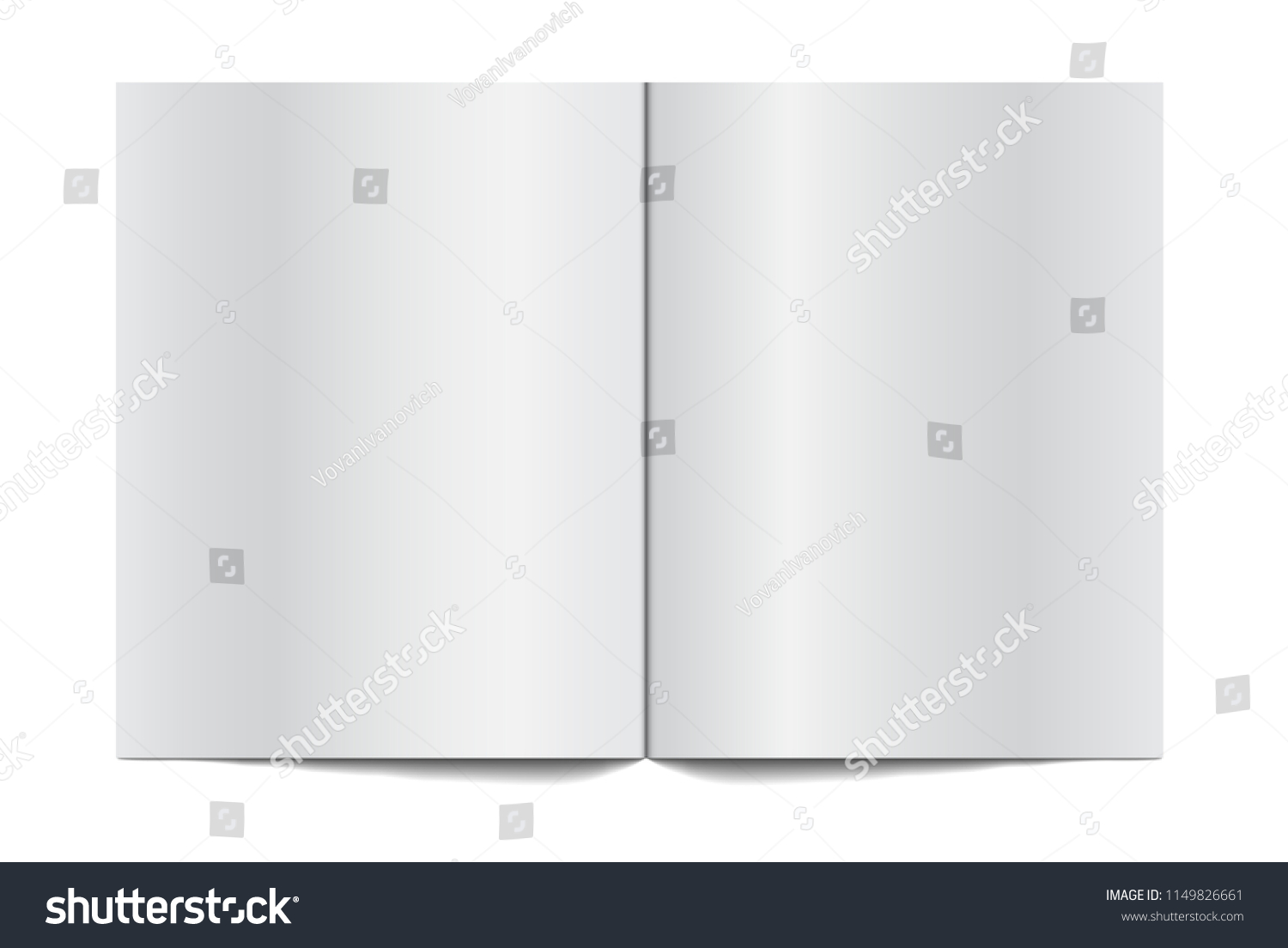 Open Magazine Book Blank Pages Background Stock Illustration 1149826661 ...