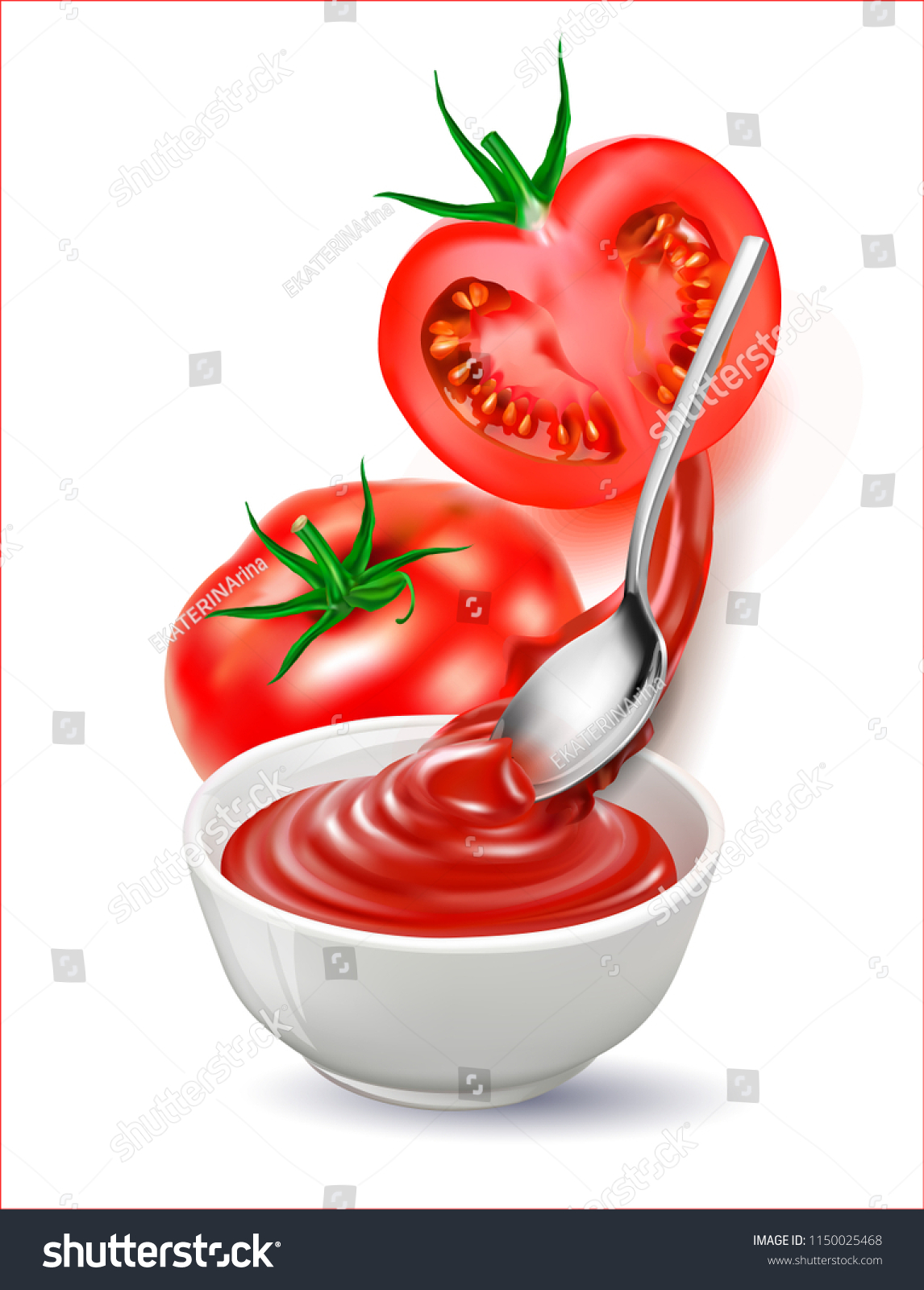 Vector Image Tomato Sauce Tomato Ketchup Stock Vector (Royalty Free ...