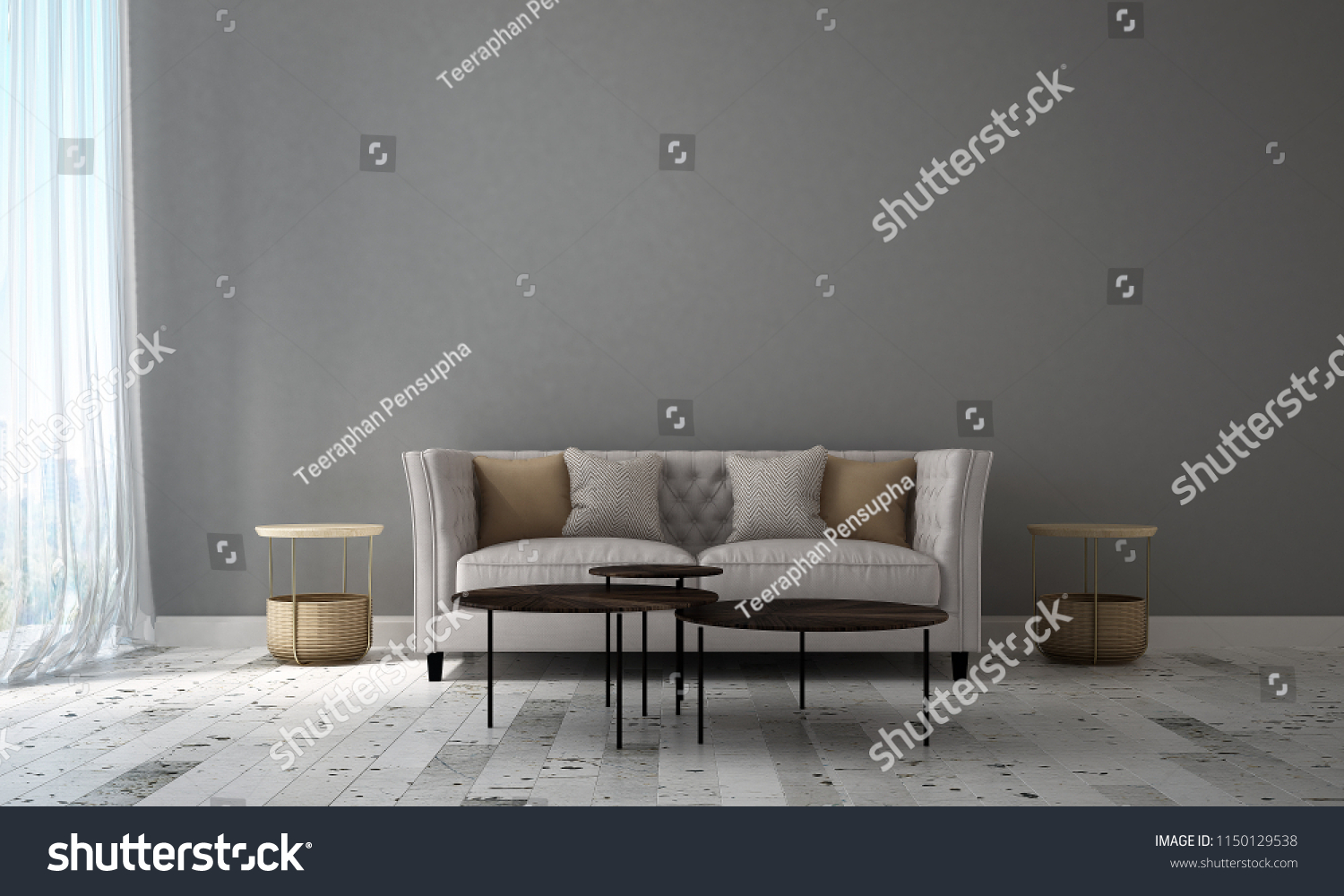 3d Model Rendering Inteior Design Modern Stock Illustration 1150129538 ...