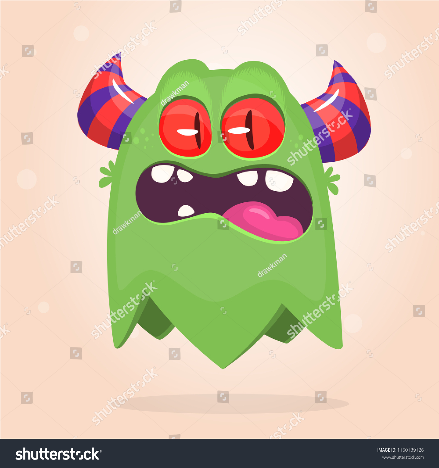 Angry Cartoon Monster Flying Icon Vector Stock Vector (Royalty Free ...