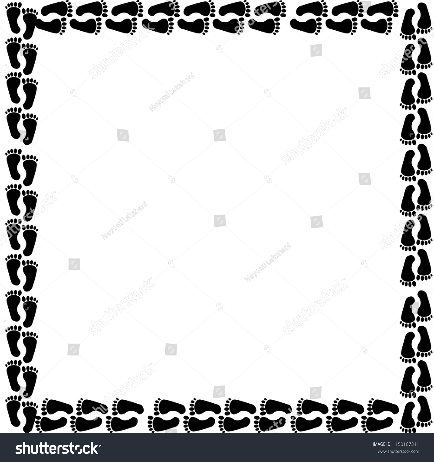 Footsteps Border White Background Vector Stock Vector (Royalty Free ...