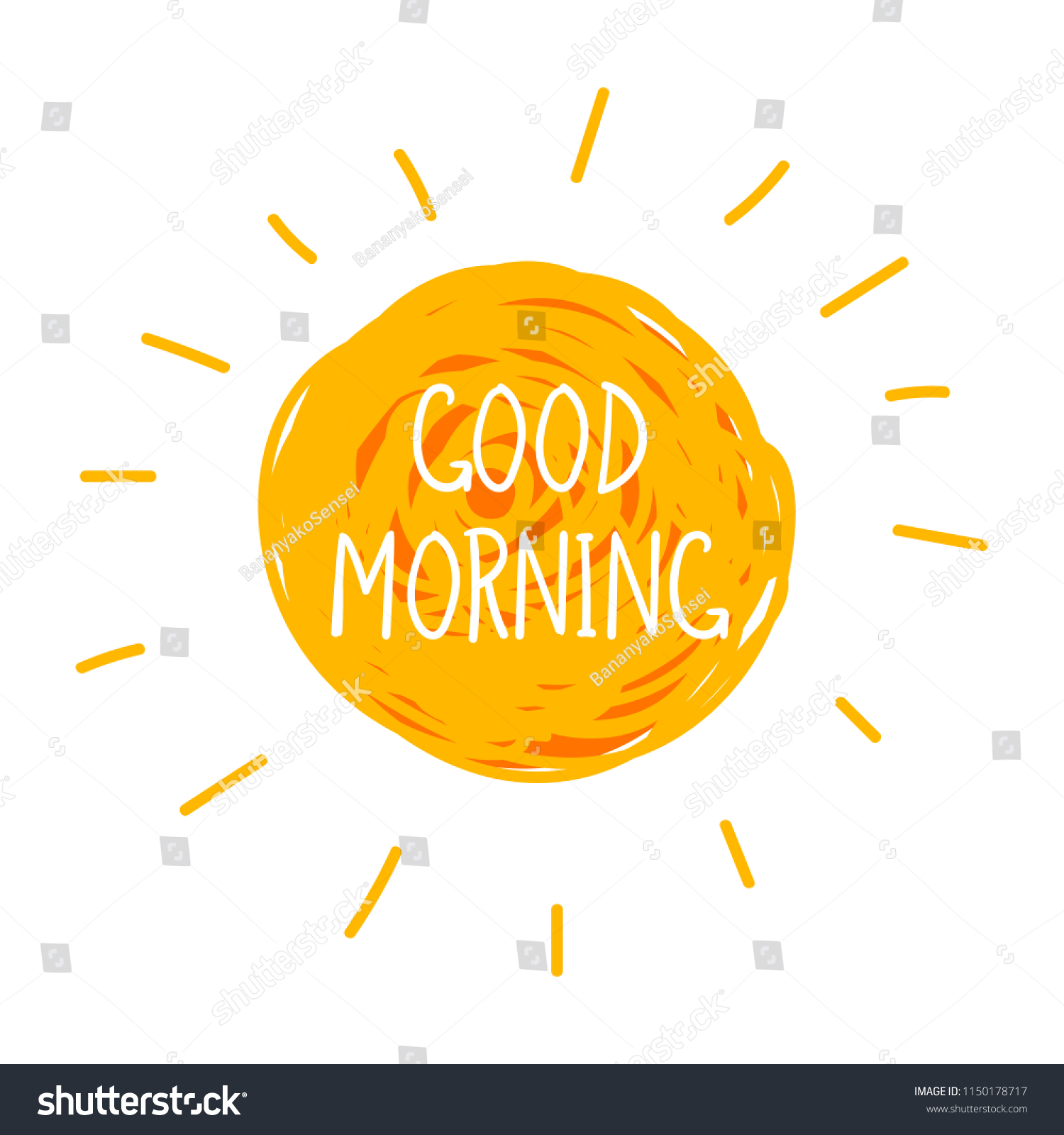 Vector Doodle Good Morning Illustration Hand Stock Vector (Royalty Free ...