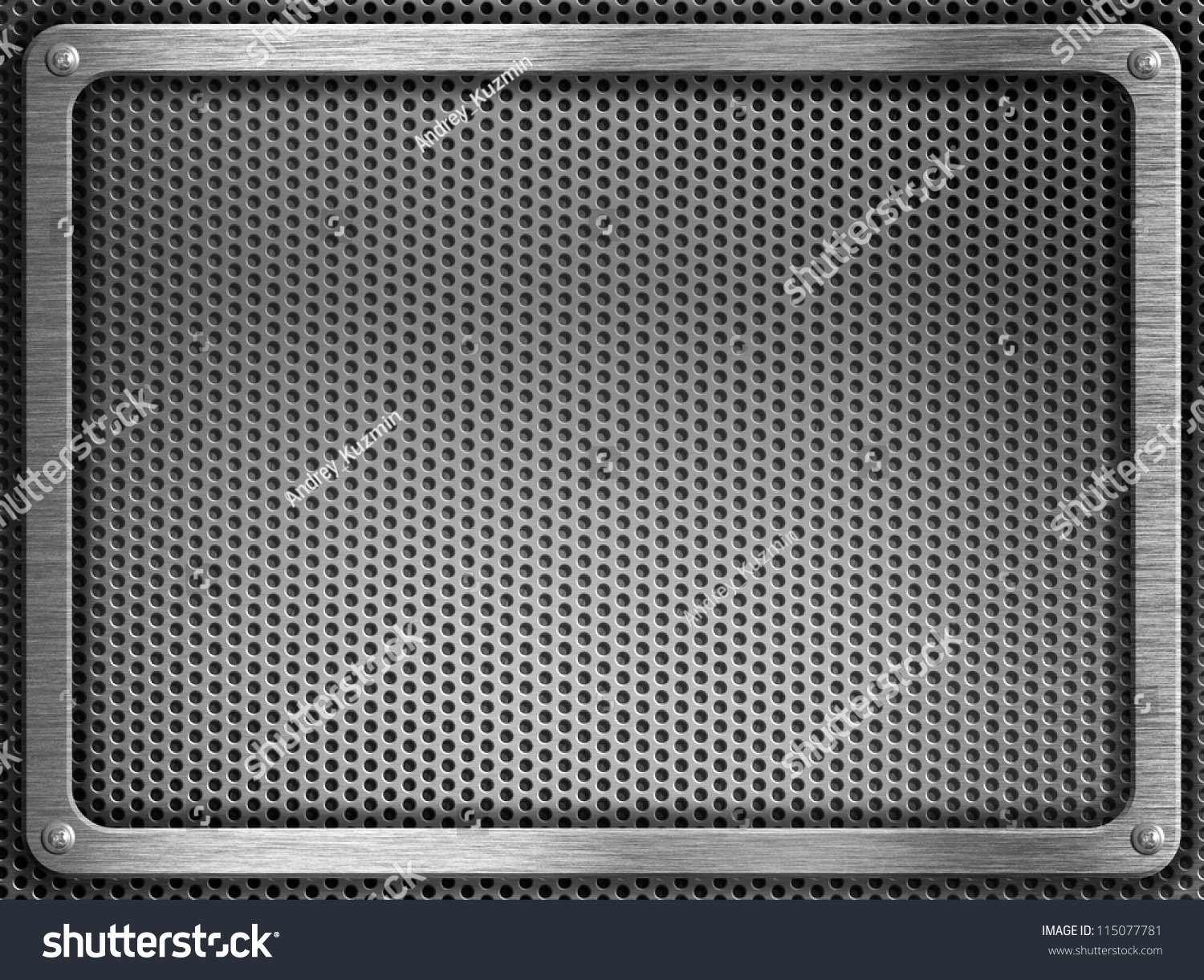 Metal Frame Screws Over Grate Background Stock Illustration 115077781 ...