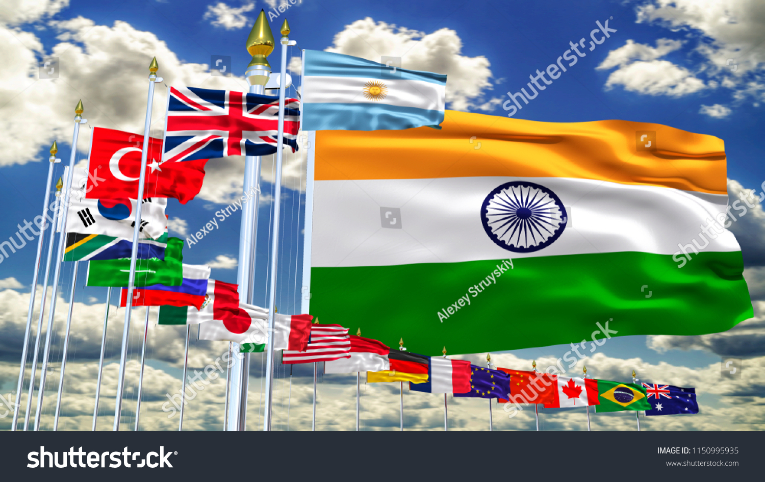 G20 India Flag Silk Waving Flags Stock Illustration 1150995935 ...