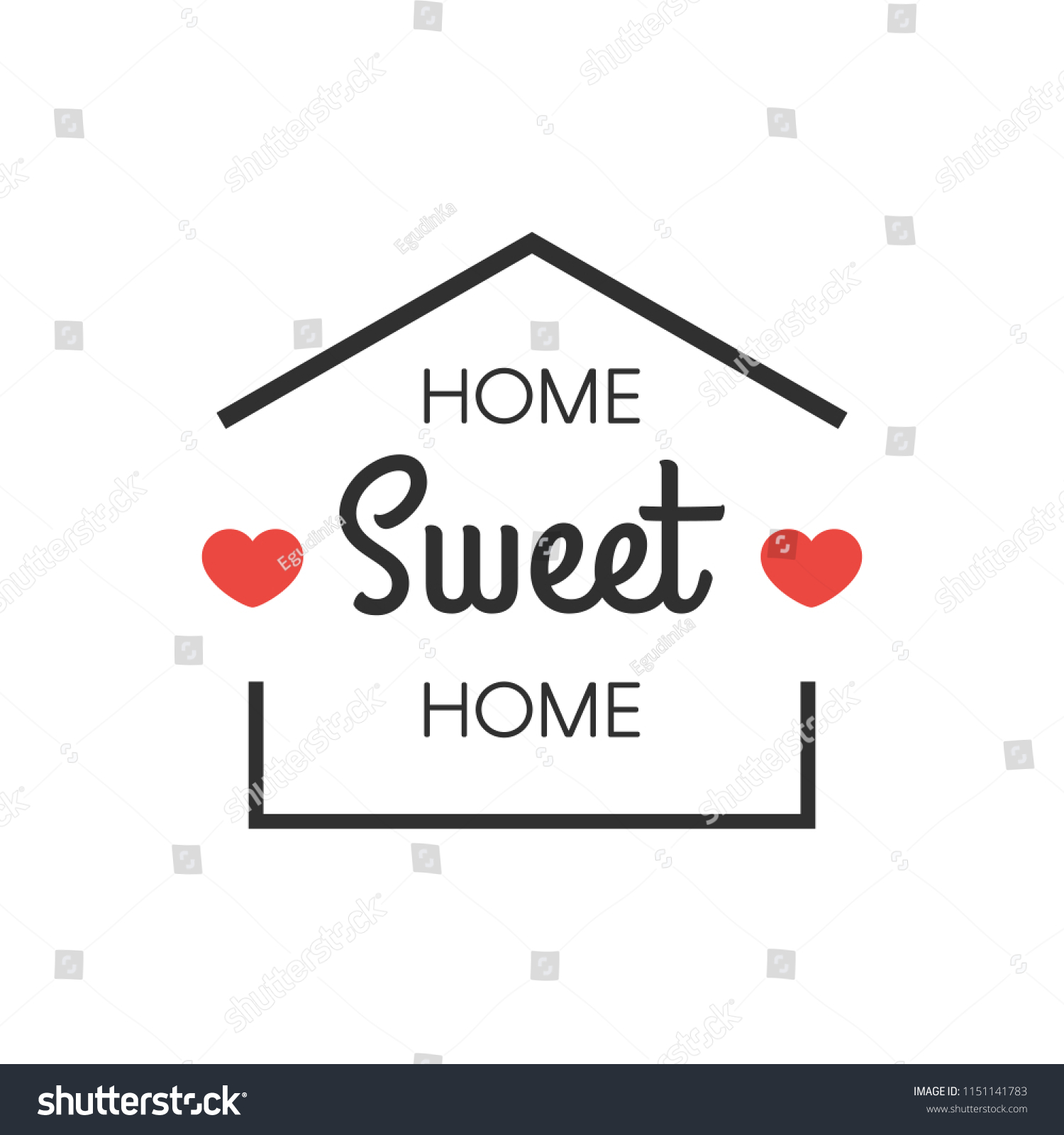 Home Sweet Sign House Hearts Vector Stock Vector (Royalty Free ...